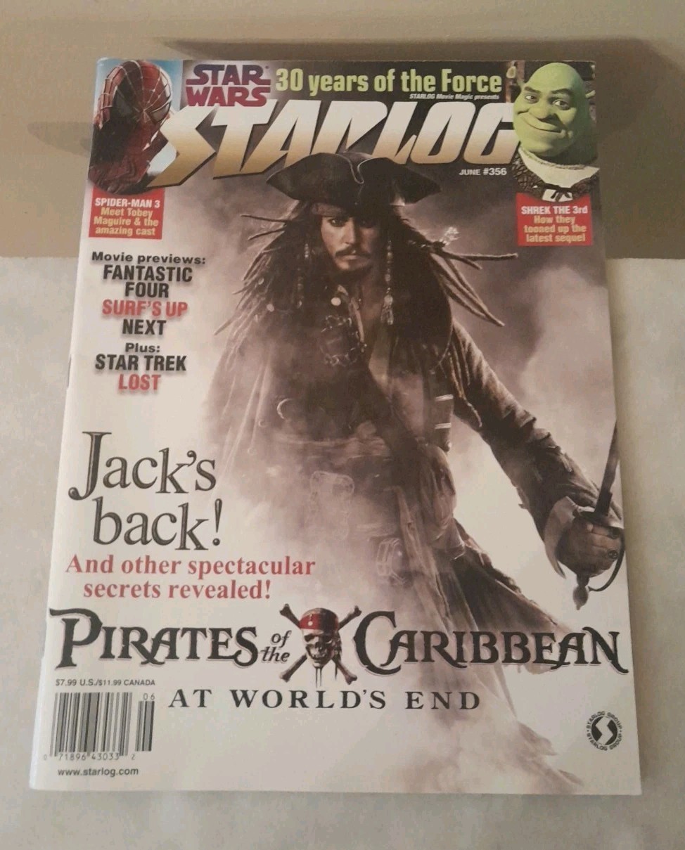 VTG 2007 Starlog Magazine: Pirates Of the Caribbean Spider Man 3 Star Wars 30th