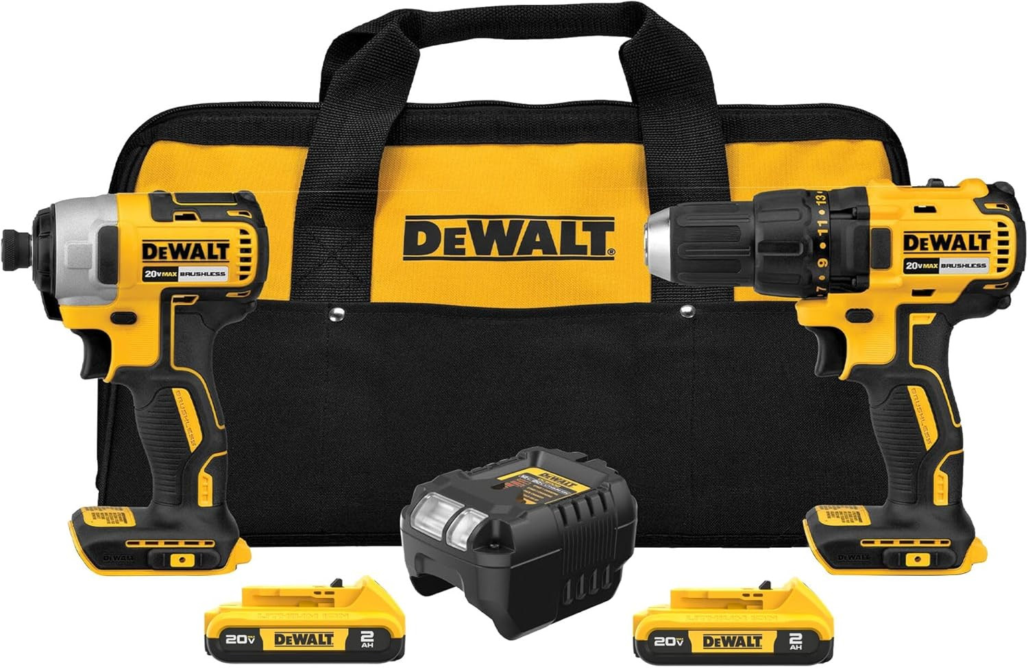 DEWALT DCK277D2 20V MAX Brushless 2-Tool Combo Kit: Drill & Impact Driver