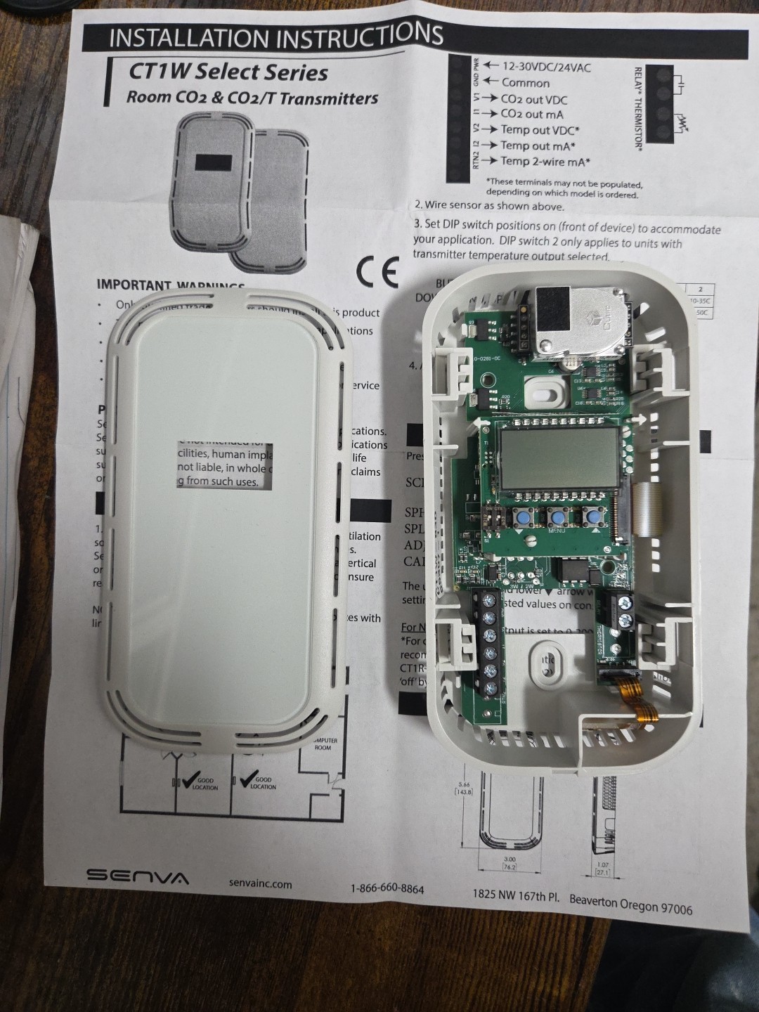 CT1W-B3D Co2 Sensor Senva York JCI Ruskim 300001674 2AQ04700524B No Temperature CT1W-B3D Co2 Sensor Senva York JCI Ruskim 300001674 2AQ04700524B No Temperature