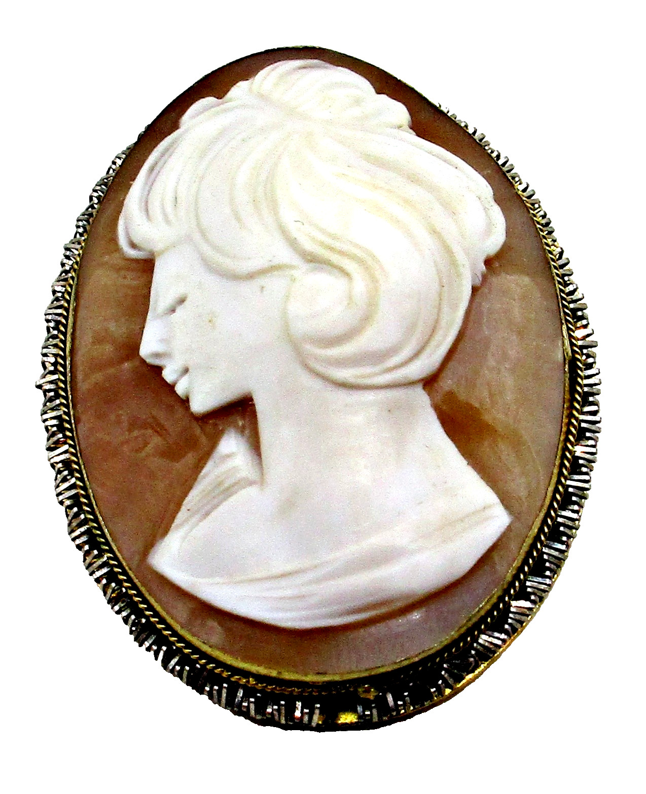 Vintage Signed 800 Silver Filigree Cameo Brooch Pin Necklace Pendant
