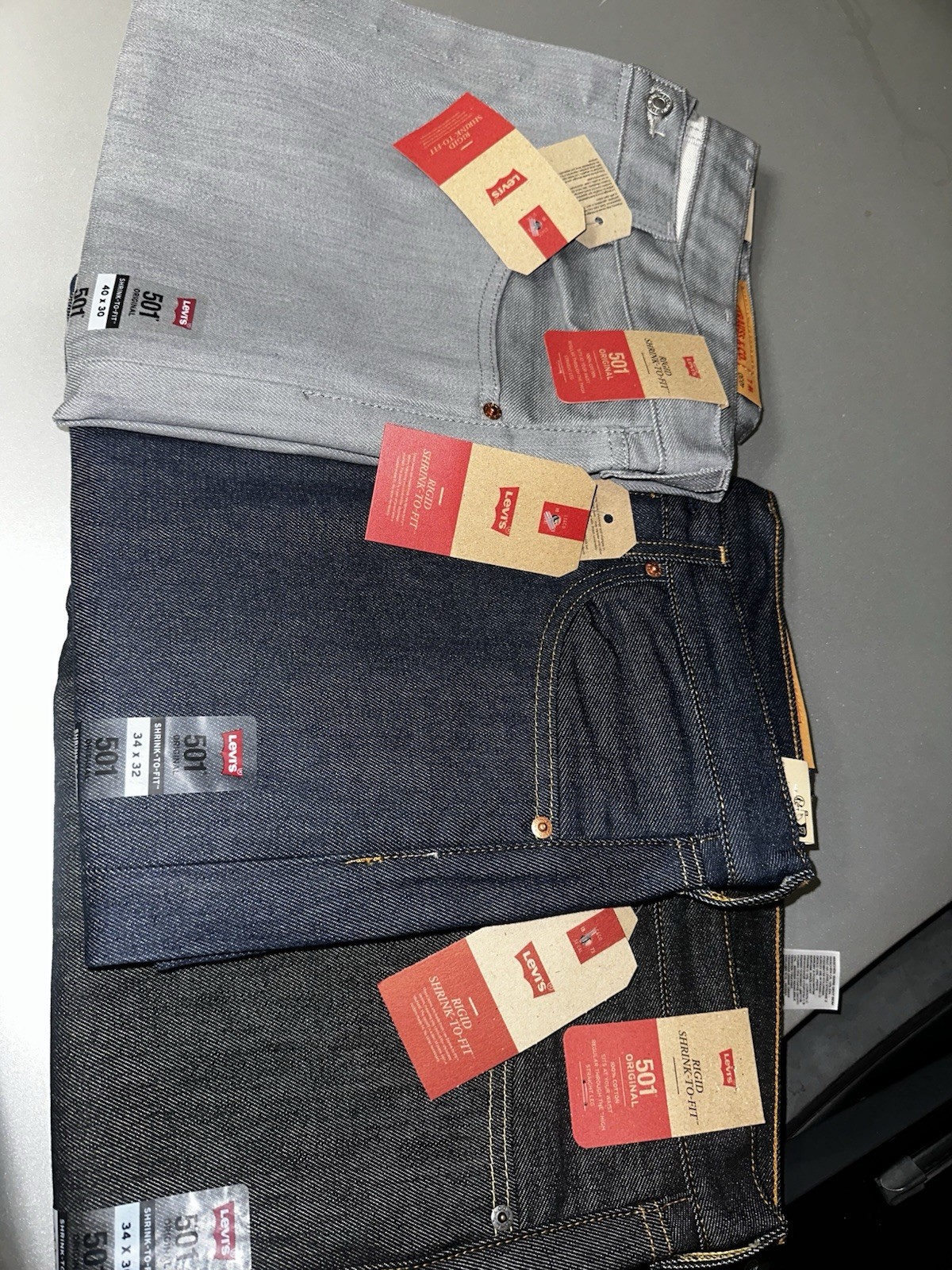 levis 501 shrink to fit blue