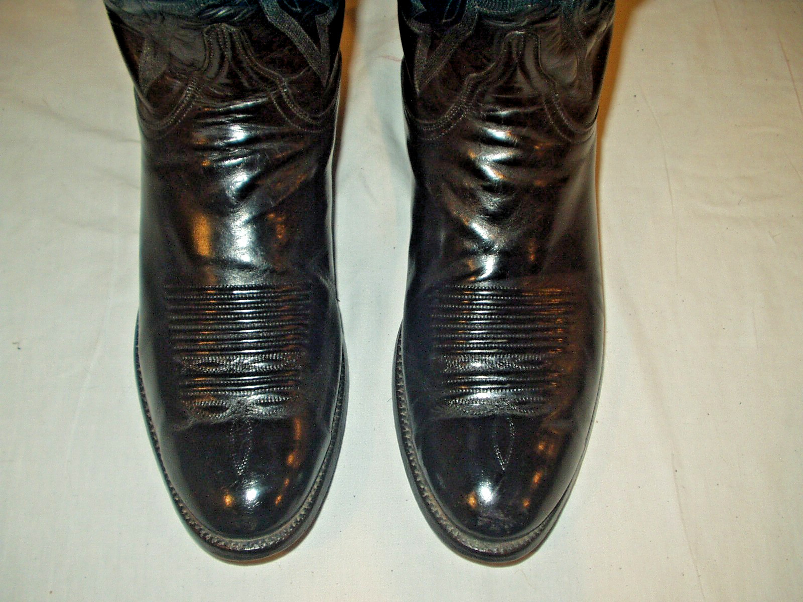 LUCCHESE Men\'s Black Dress Cowboy Boots Size 10D Western #L0299 Exotic Heel