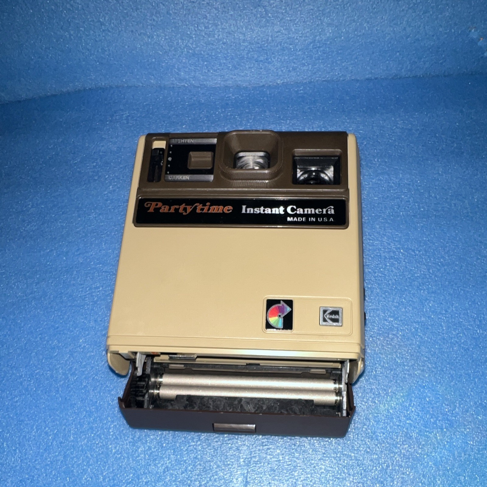Kodak Partytime Instant Camera Beige/Brown Vintage Made in USA