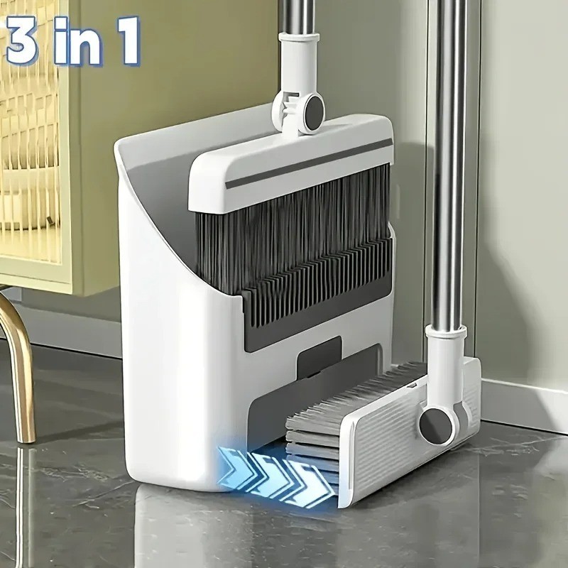 3in 1 Broom and Dustpan Set Floor Brush Long-handled Broom And Dustpan For Home