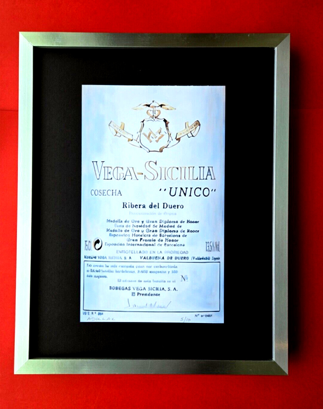 💎ALEXANDER DULAC | UNICO VEGA SICILIA Hand Signed  Print Edof 10 | COA