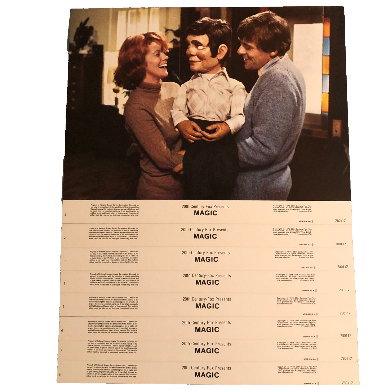 Vtg 1978 MAGIC Original Lobby Cards 11x14 Complete Set (8) 1970’s Horror Movie