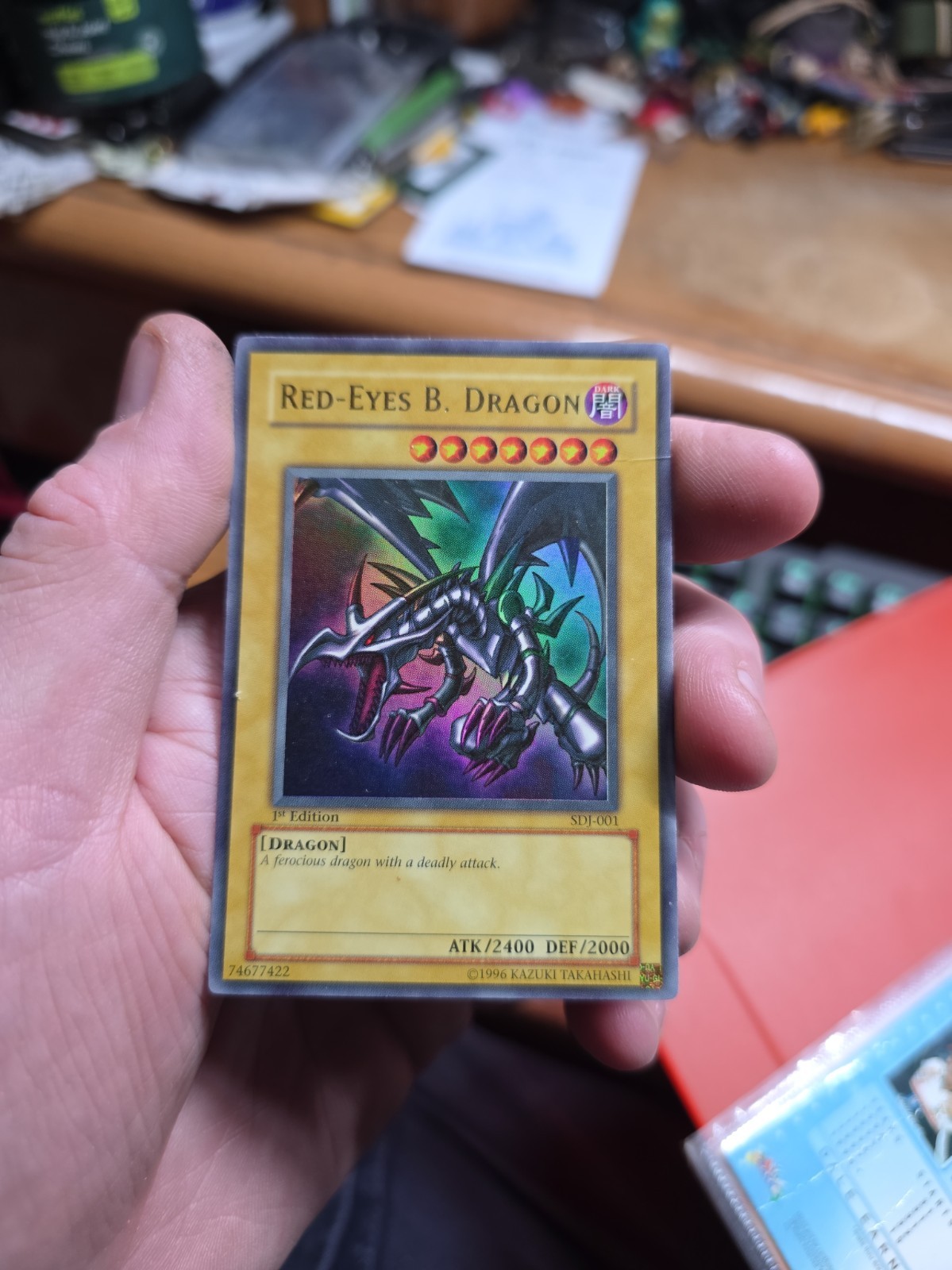 Konami Red-Eyes B. Dragon First Edition SDJ-001 Ultra Rare English Holo Yu Gi Oh