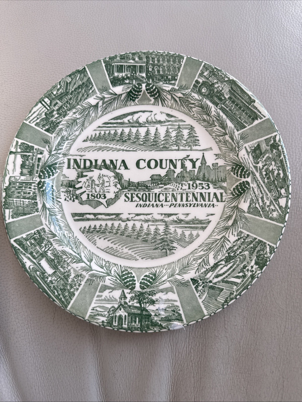 Vtg Kettlesprings Transferware Commemorative Indiana Co. PA Sesquicentennial Vtg Kettlesprings Transferware Commemorative Indiana Co. PA Sesquicentennial
