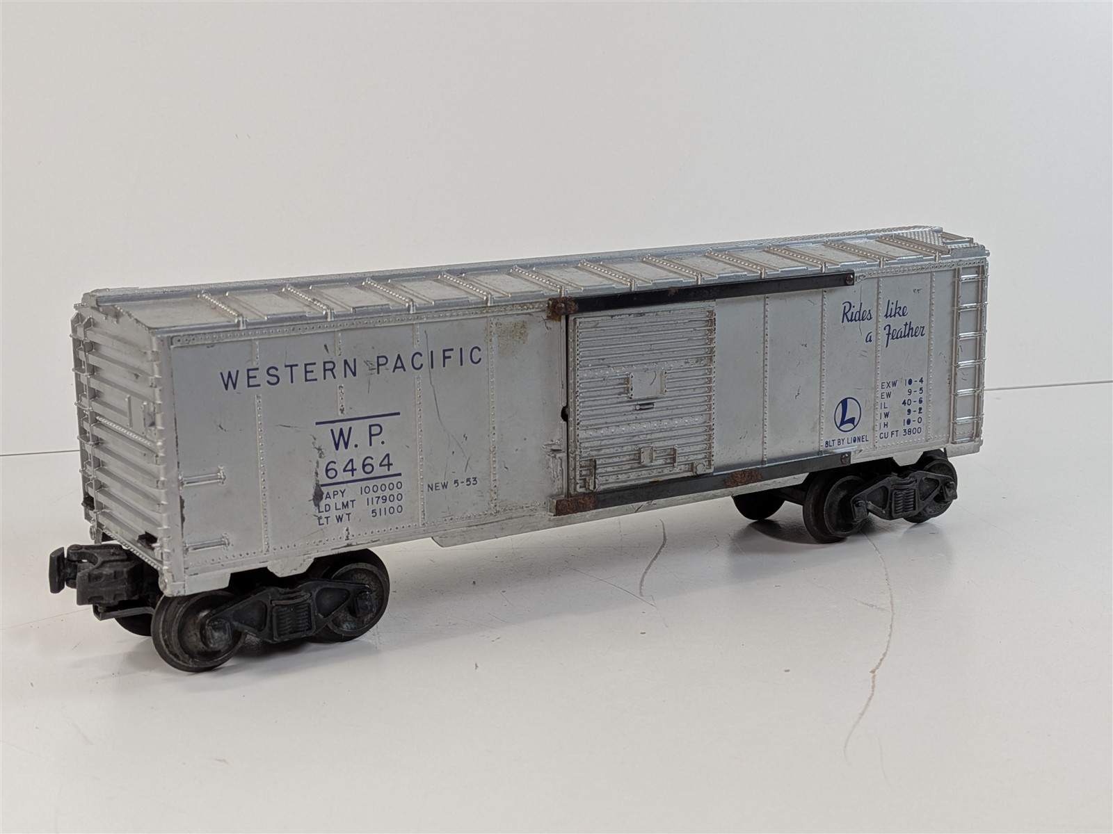 Lionel Postwar 6464-1 Western Pacific Type I Boxcar 6464 O Gauge Dk Blue Letters