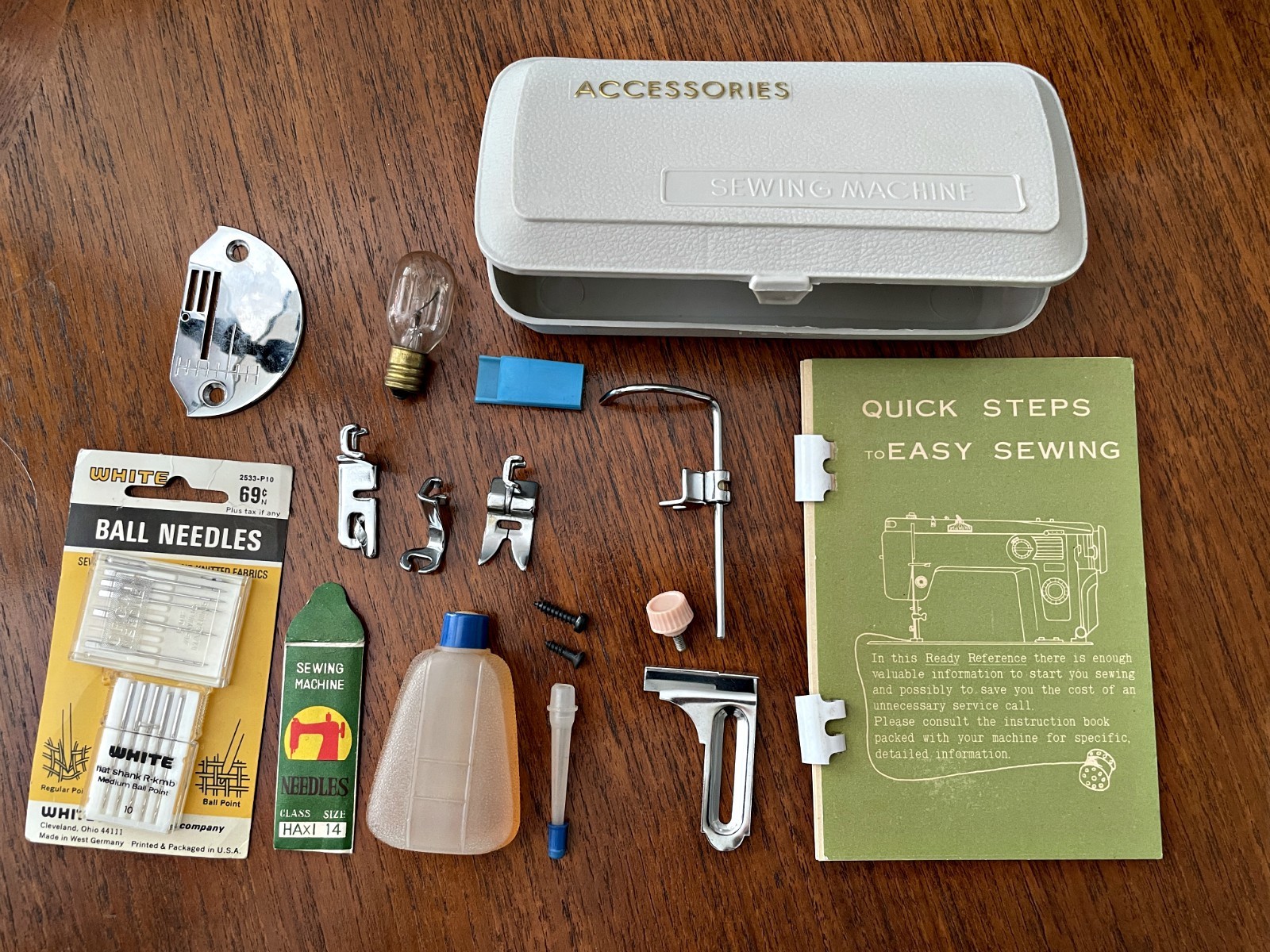 Vintage 1970's White Sewing Machine Accessories Vintage 1970's White Sewing Machine Accessories