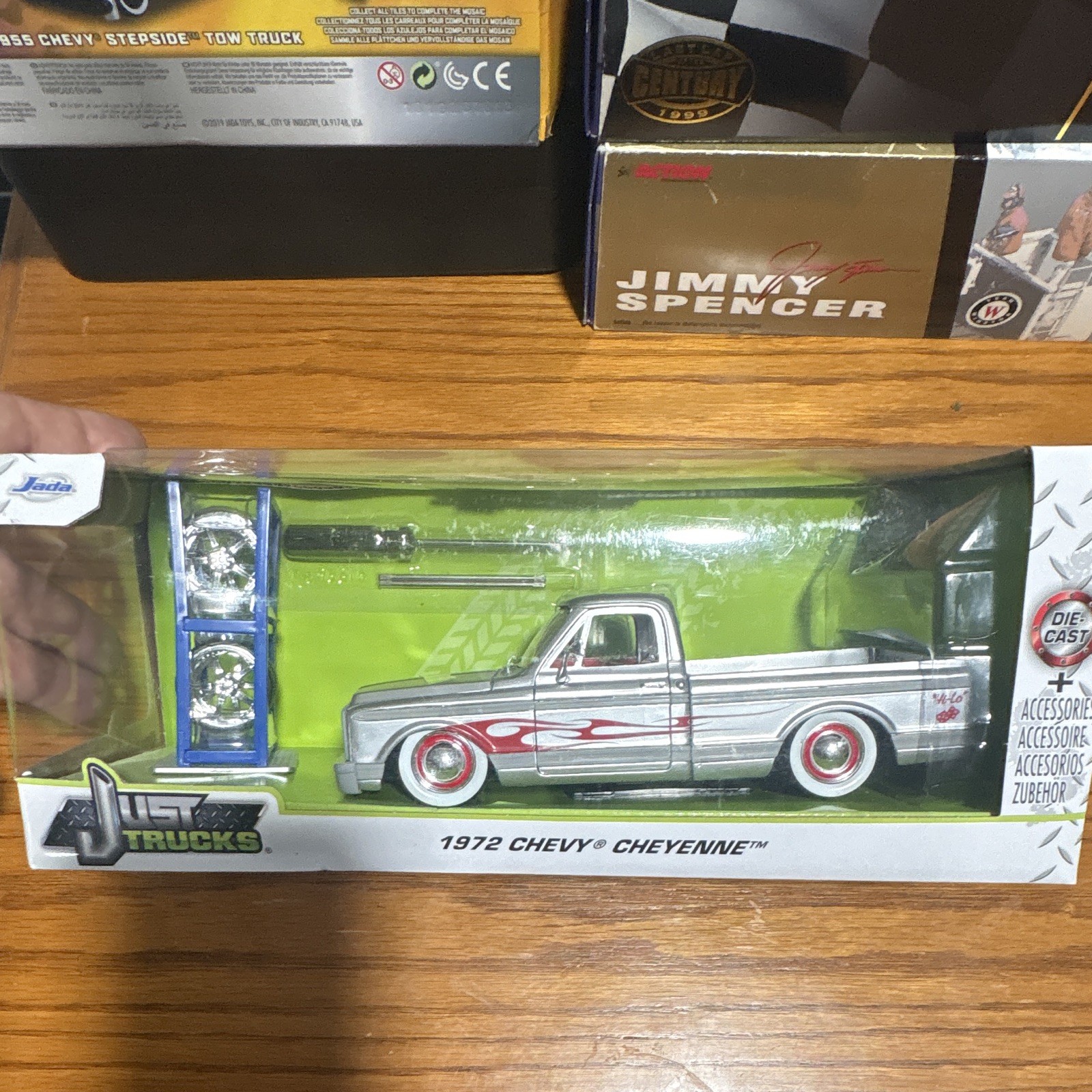 XRARE Just Trucks 1972 Silver Flames Chevy Cheyenne Hi-Lo Jada Diecast Truck XRARE Just Trucks 1972 Silver Flames Chevy Cheyenne Hi-Lo Jada Diecast Truck