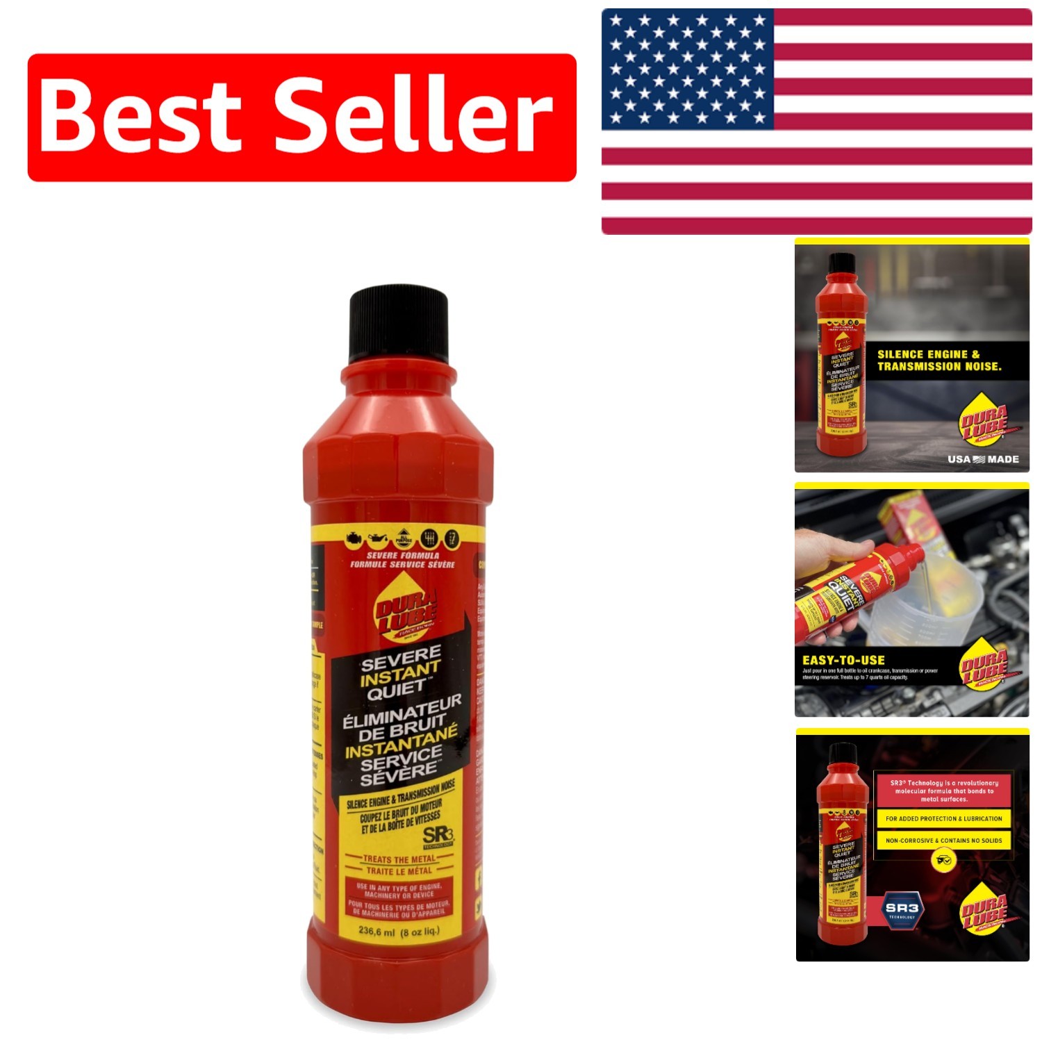 Severe Instant Quiet 8 oz - Engine & Transmission Noise Reducer for Vehicles