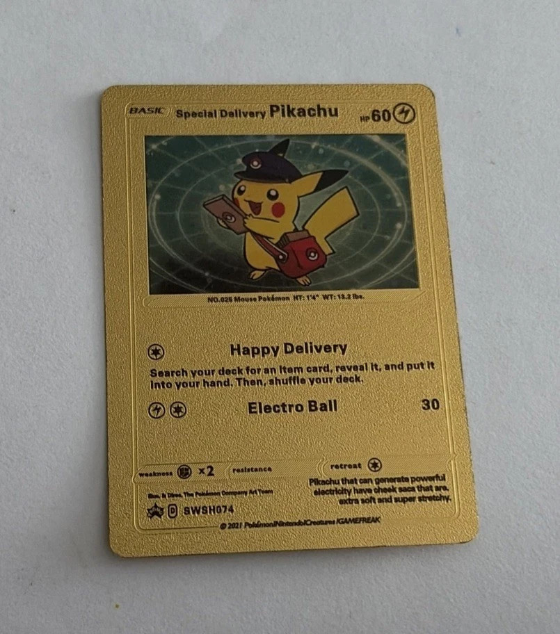 2021 Pokémon Special Delivery Pikachu Gold Foil IN THE USA 2021 Pokémon Special Delivery Pikachu Gold Foil IN THE USA