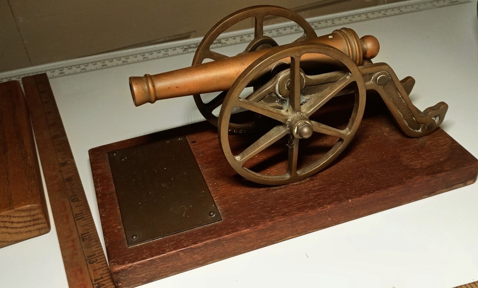Vintage 1980 Harness Racing Trophy Solid Brass Cannon Representation Piece