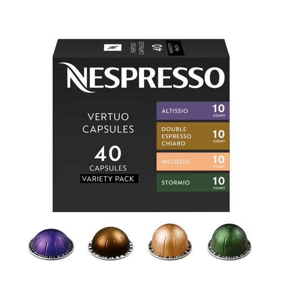 Nespresso Vertuo Capsules, Medium and Dark Roast Variety Pack, Melozio, Stormio,