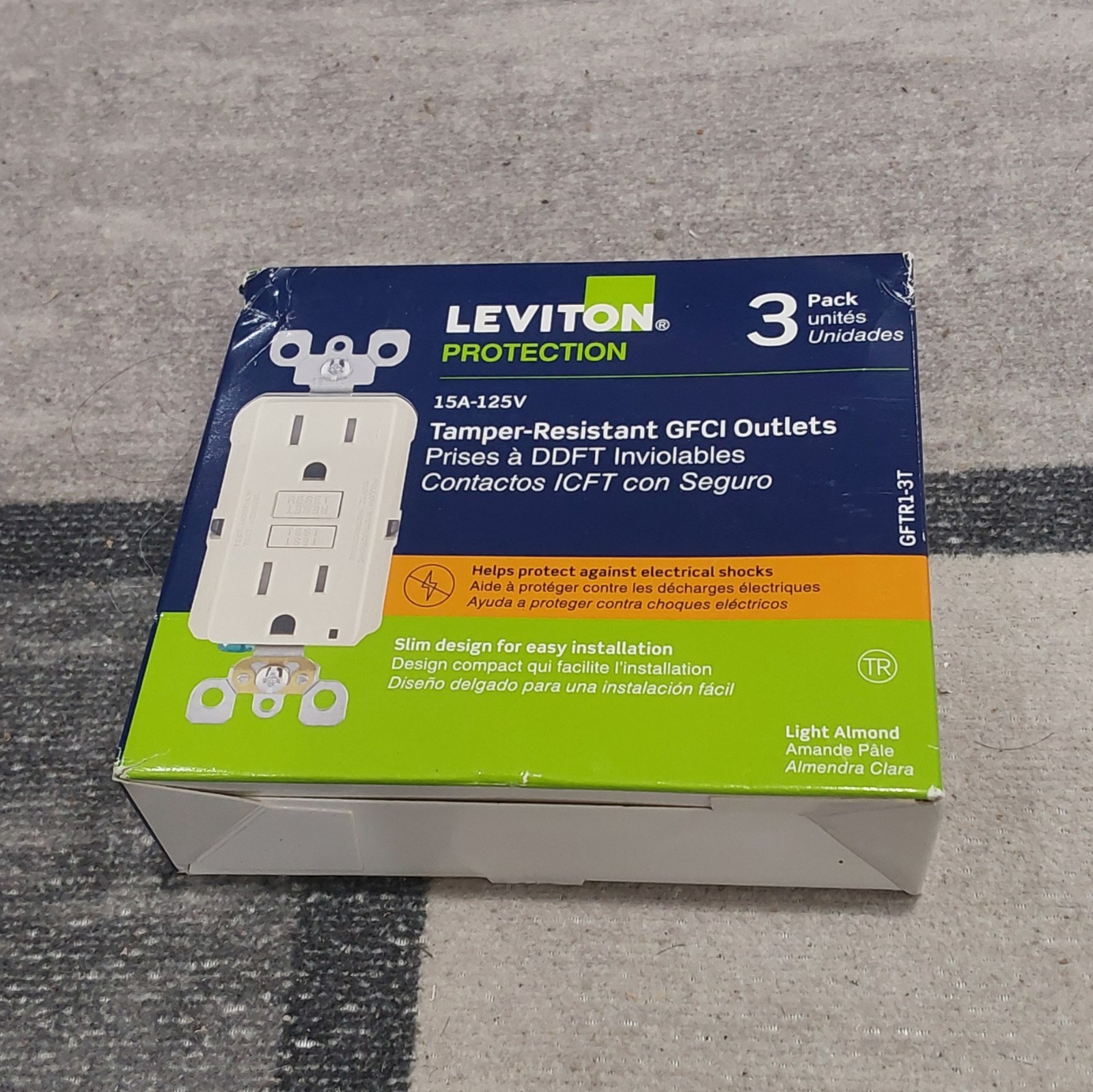Leviton GFTR1-3T SmarTest Self-Test SmartlockPro Slim GFCI NEW E4 Leviton GFTR1-3T SmarTest Self-Test SmartlockPro Slim GFCI NEW E4