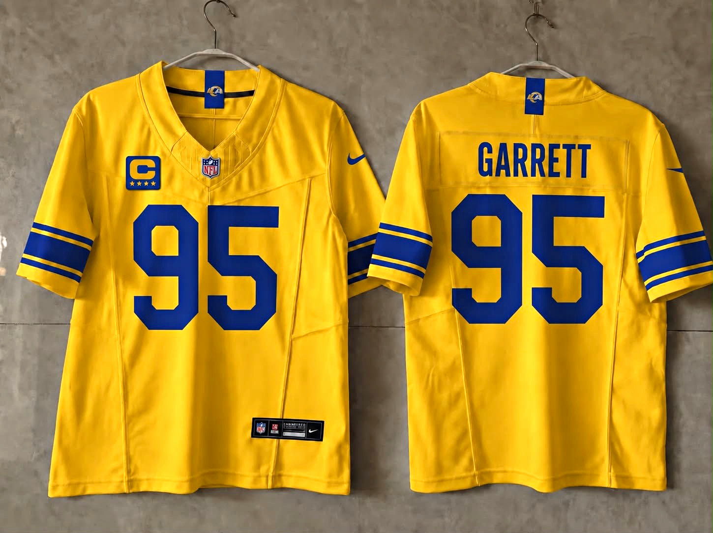 Nike Los Angeles Rams Myles Garrett #95 Football Jersey Yellow/Blue