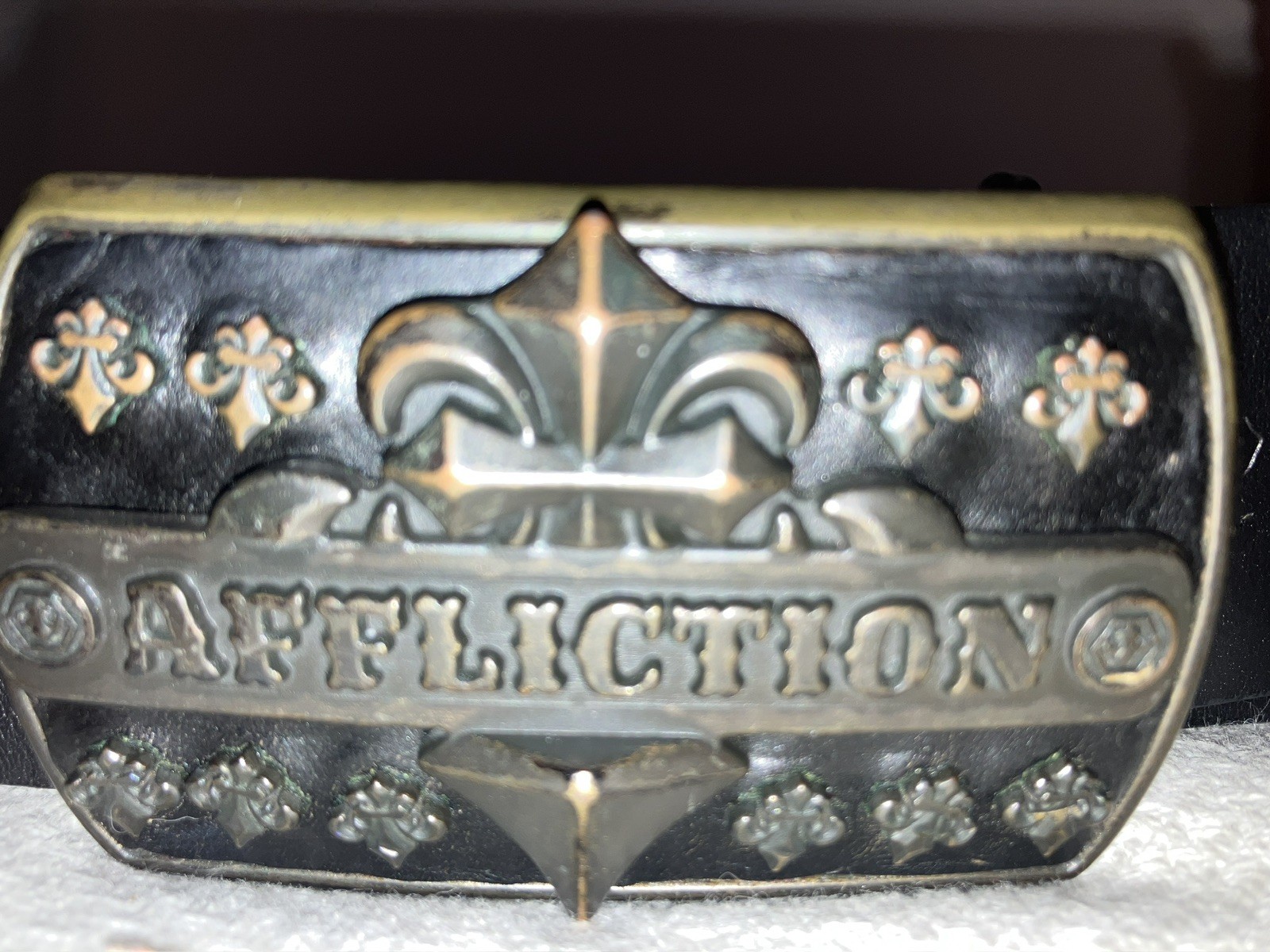 LEATHER AFFLICTION BELT -large -excellent condition 