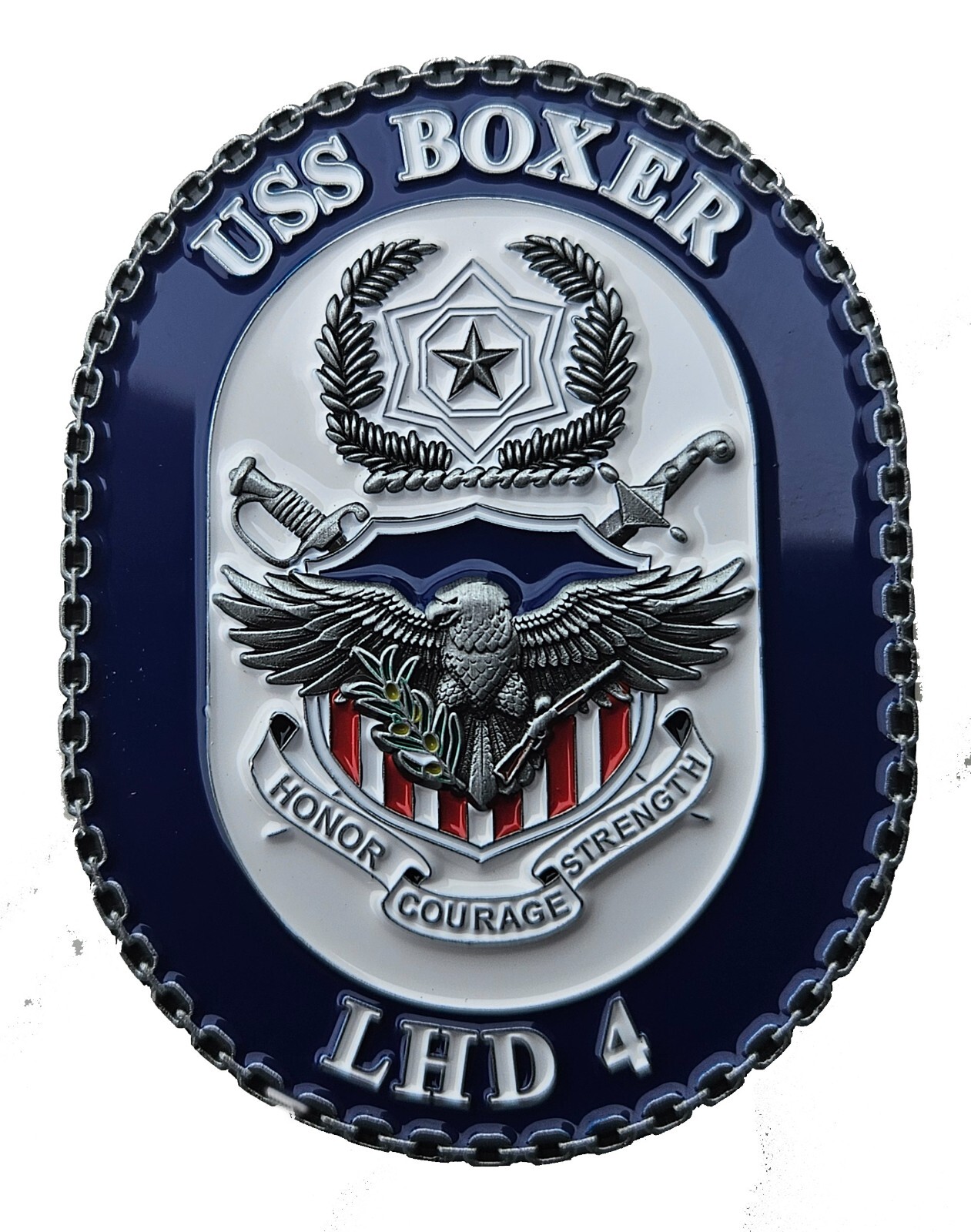 US NAVY USS BOXER LHD 4 COMMEMORATIVE CHALLENGE COIN 195 US NAVY USS BOXER LHD 4 COMMEMORATIVE CHALLENGE COIN 195
