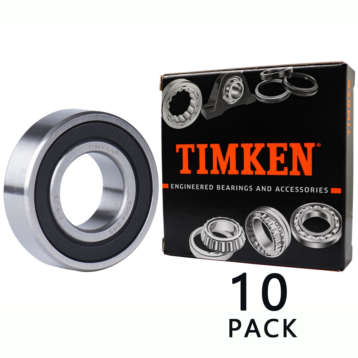 (Qty.10) USA Brand TIMKEN 6004-2RS 20X42X12MM Double Rubber Seal Bearings (Qty.10) USA Brand TIMKEN 6004-2RS 20X42X12MM Double Rubber Seal Bearings