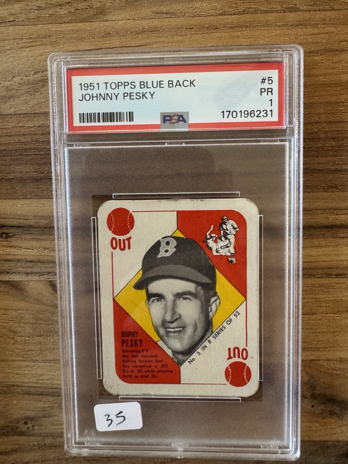 1951 Topps - Blue Backs Johnny Pesky #5 1951 Topps - Blue Backs Johnny Pesky #5