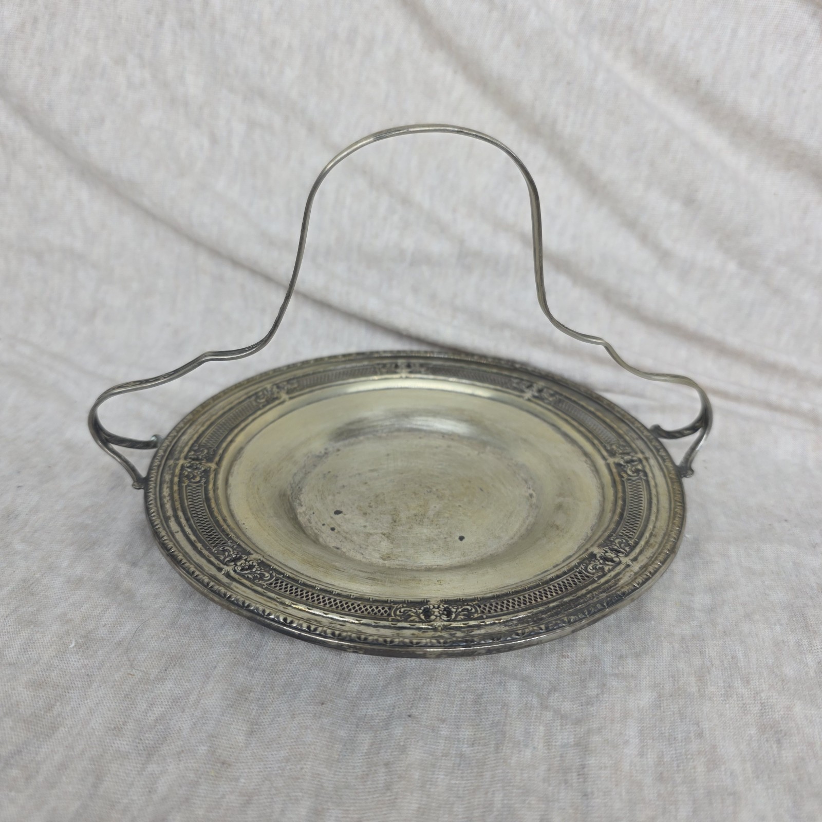 Antique Jennings / Wallace Sterling Silver Swing-Handle Cake Basket H21-1A 110g