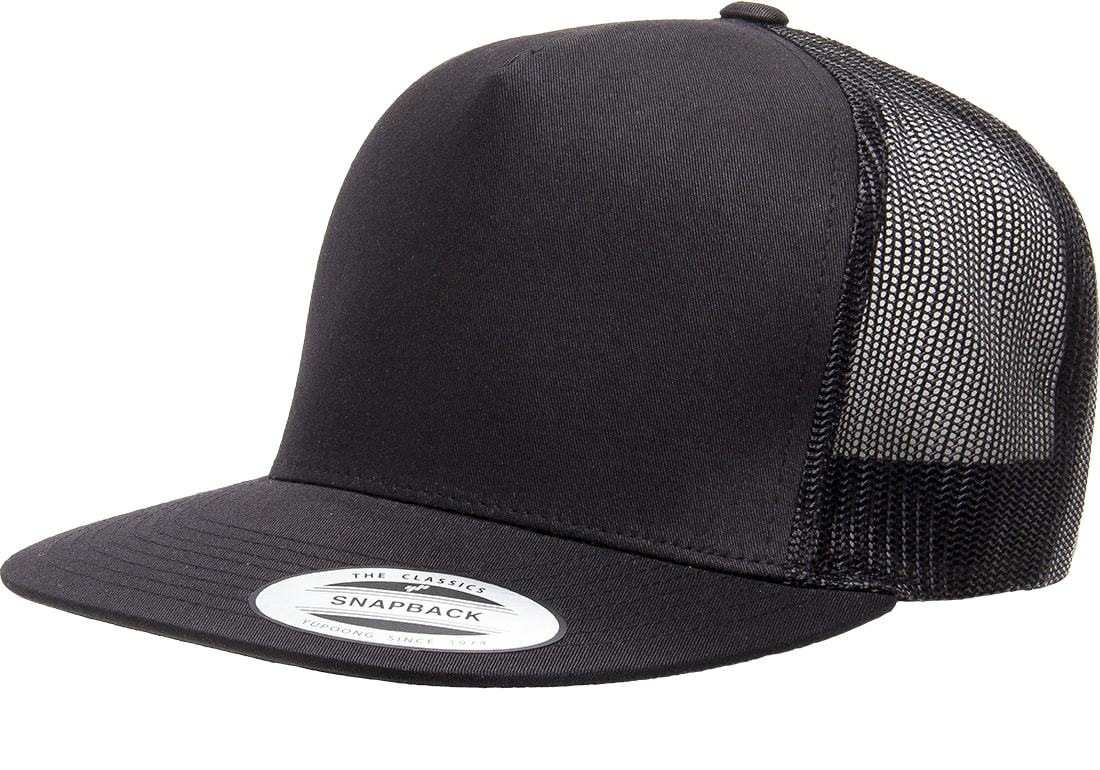 Yupoong 6006 YP Classics 5 Panel Trucker Hat Snapback Mesh Back Flat Bill Cap