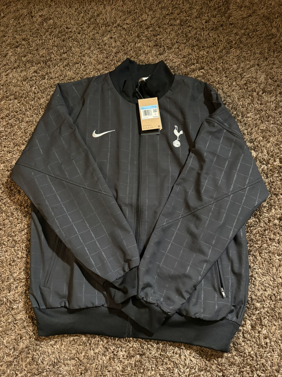 Nike Tottenham Hotspur Spurs Bomber Jacket Men’s M Black Dri-FIT NWT