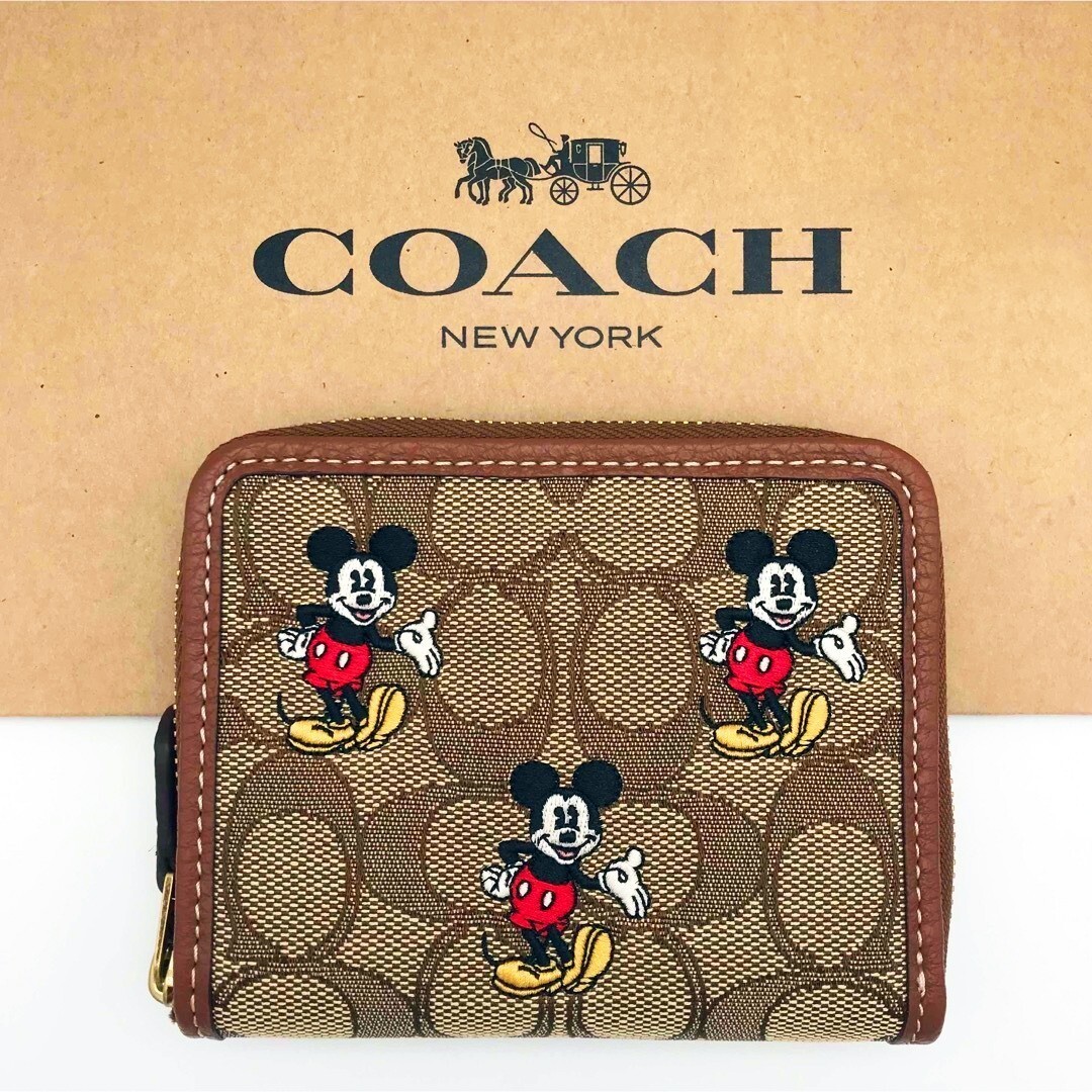 DISNEY x COACH Small Zip Around Wallet Signature Jacquard Mickey CN035 outlet DISNEY x COACH Small Zip Around Wallet Signature Jacquard Mickey CN035 outlet