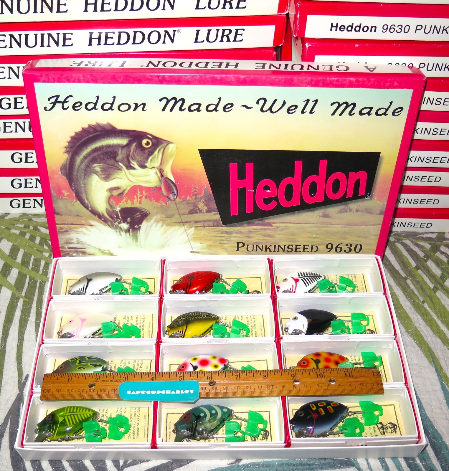 Lot of Twelve (12) Original HEDDON PUNKINSEED Lure Collector Series 9630 NEW