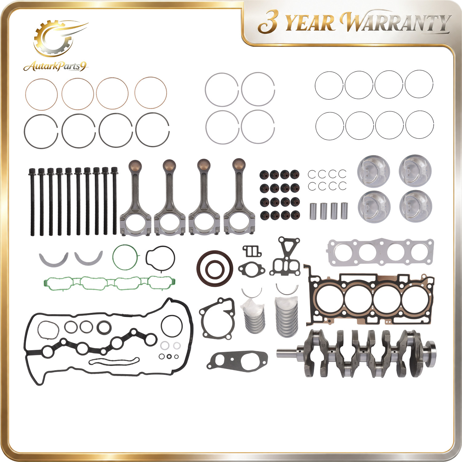 Engine Rebuild Kit w/ Crankshaft Rods For 2011-20 Hyundai Sonata Kia Optima 2.4L Engine Rebuild Kit w/ Crankshaft Rods For 2011-20 Hyundai Sonata Kia Optima 2.4L