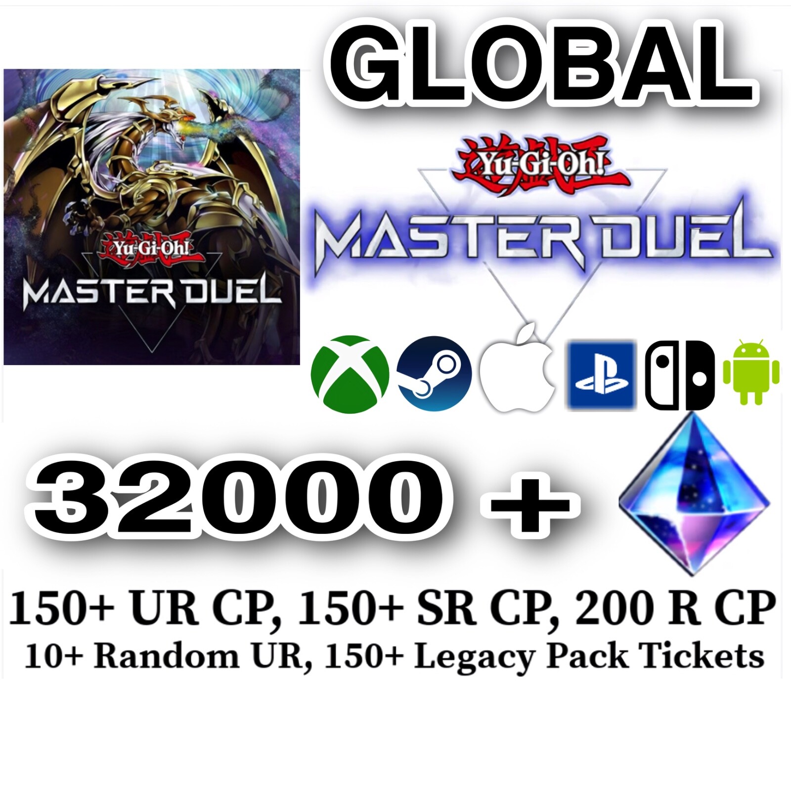 Yu Gi Oh Master Duel Global 32000k+ Gems 💎 Yu Gi Oh Master Duel Global 32000k+ Gems 💎