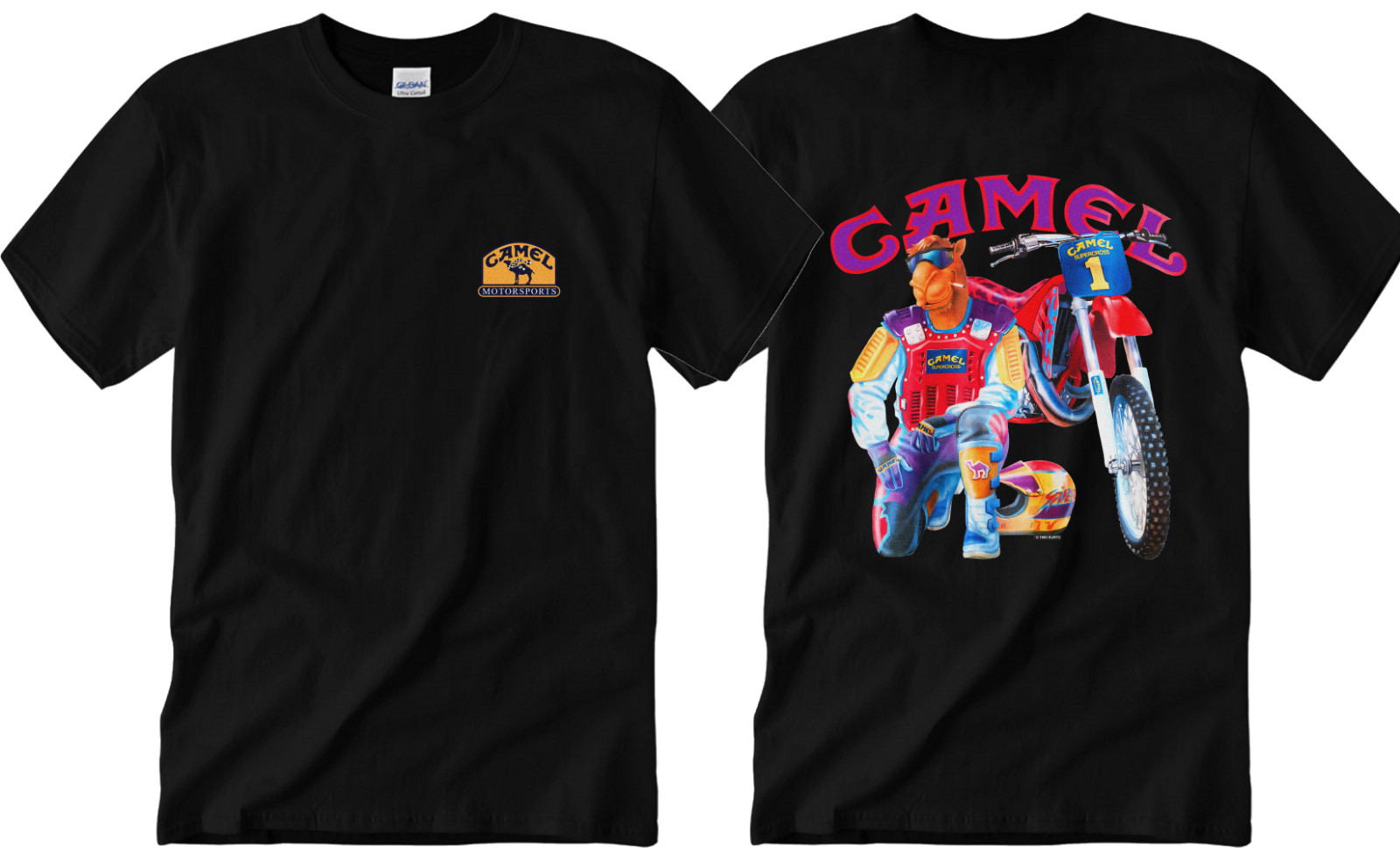 New NOS Vintage 1993 Camel Supercross T-Shirt- Black Shirt
