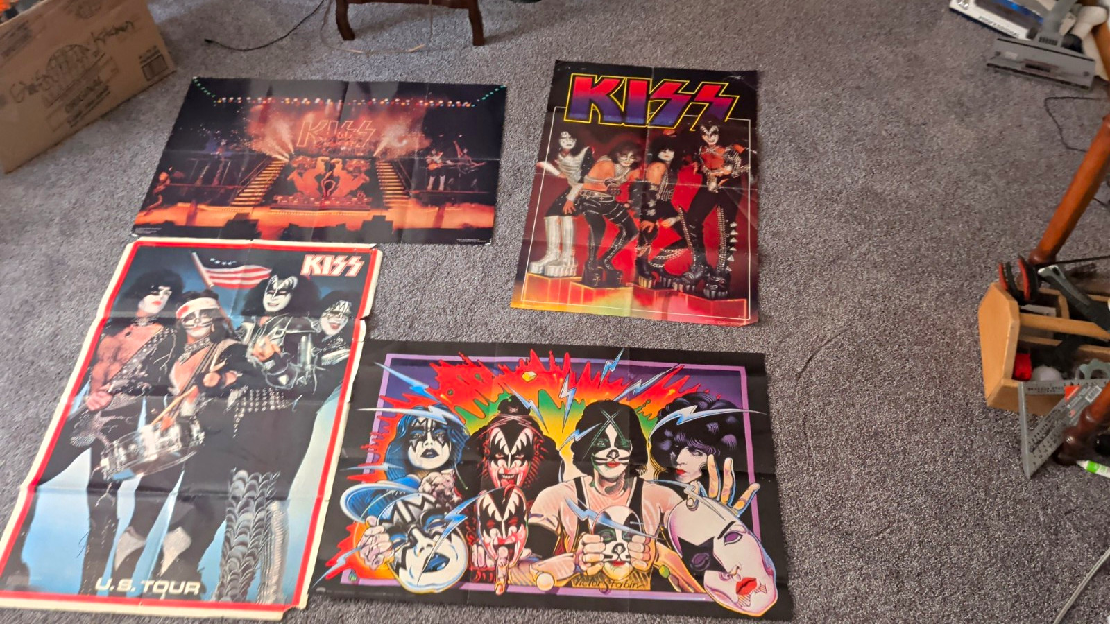 VINTAGE KISS POSTER LOT (4) Original 1976 1977 1978 Aucoin Casablanca Western Gr