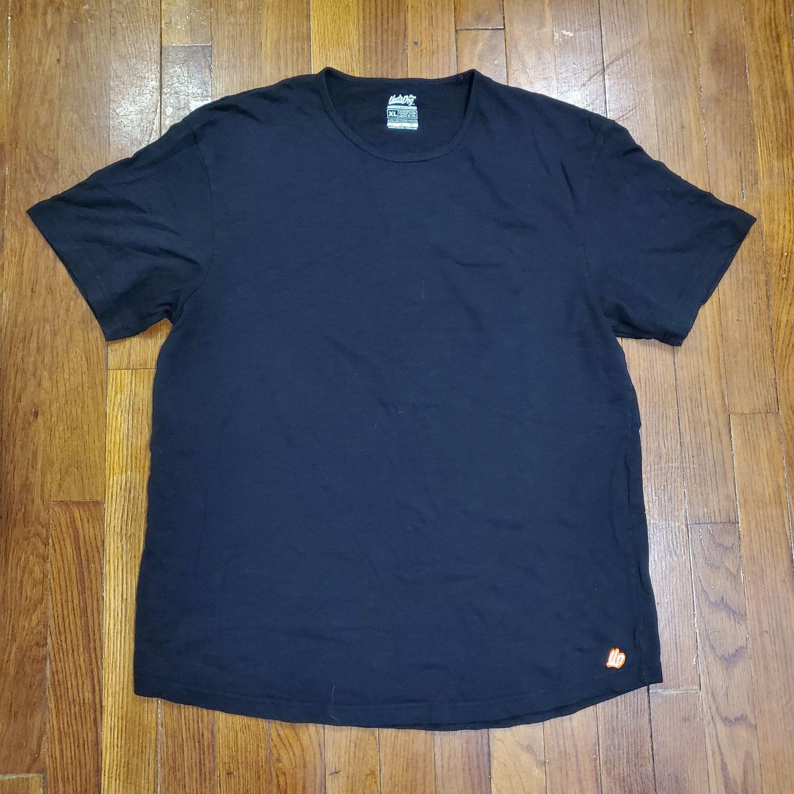 UndrDog Shirt Mens XL Black Hemp Bamboo Organic Cotton Tagless Eco Tee Casual