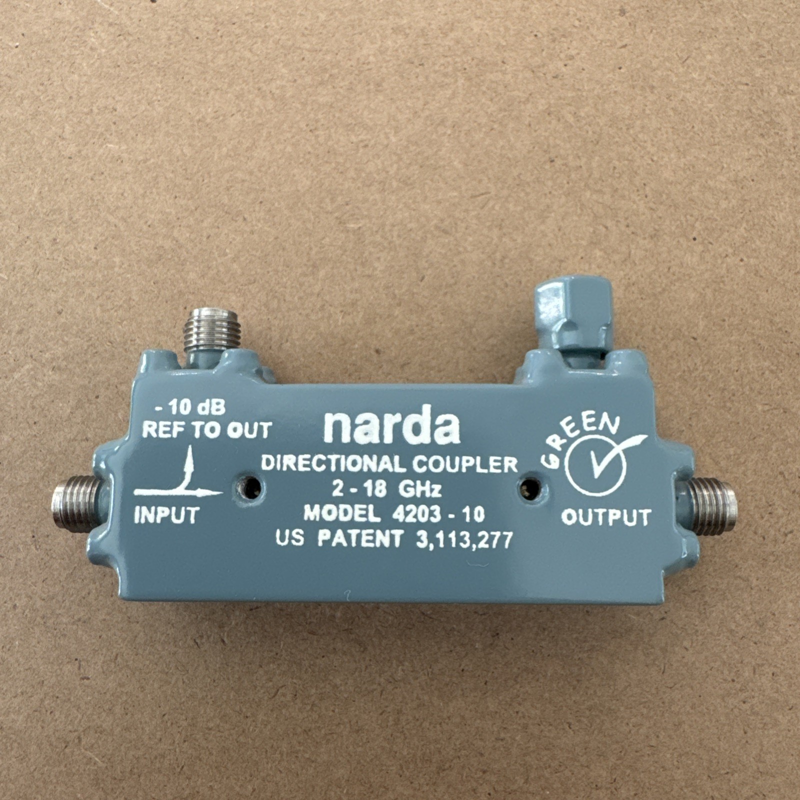 Narda 4203-10 Directional Coupler, 2 to 18 GHz, 10 dB, SMA(f)  Warr