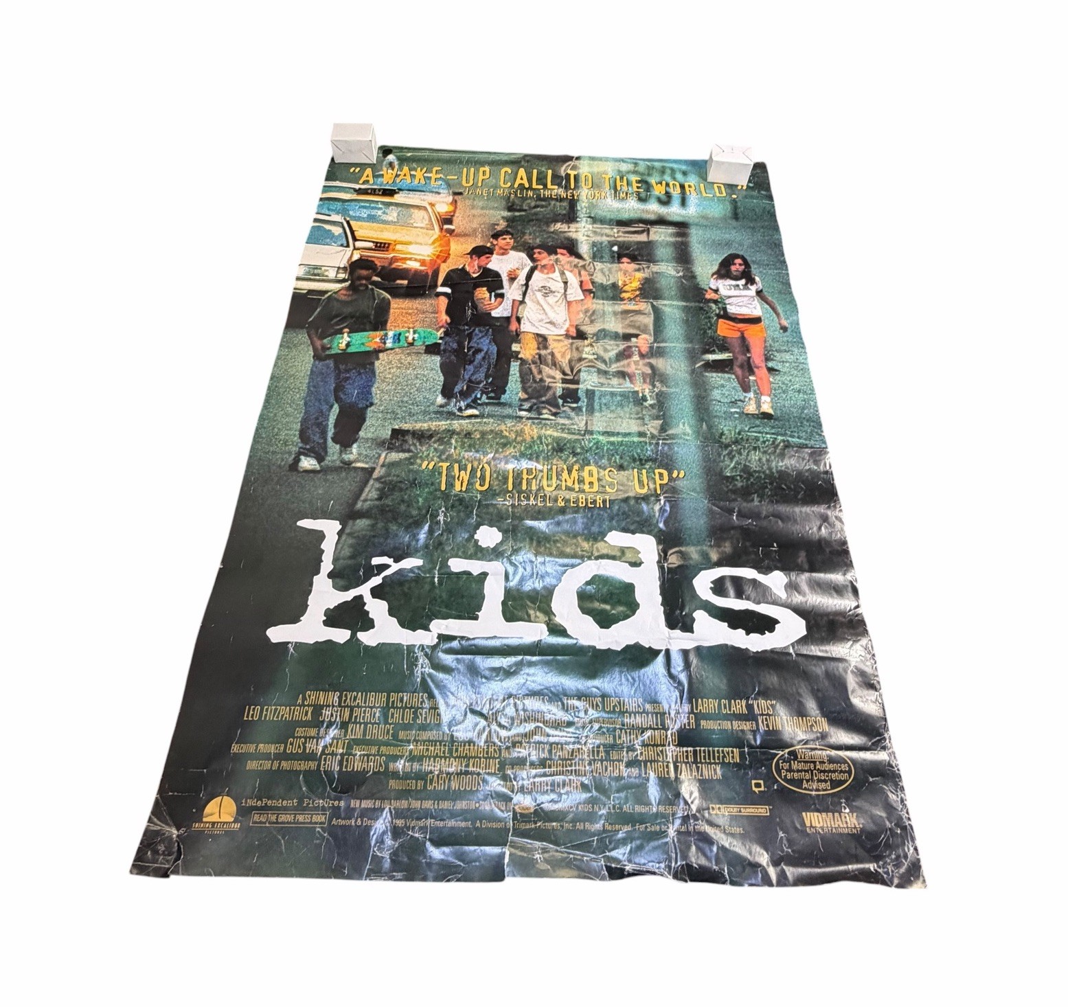 Vintage 1995 Larry Clark’s Kids Movie Poster for VHS Release w Siskel & Ebert