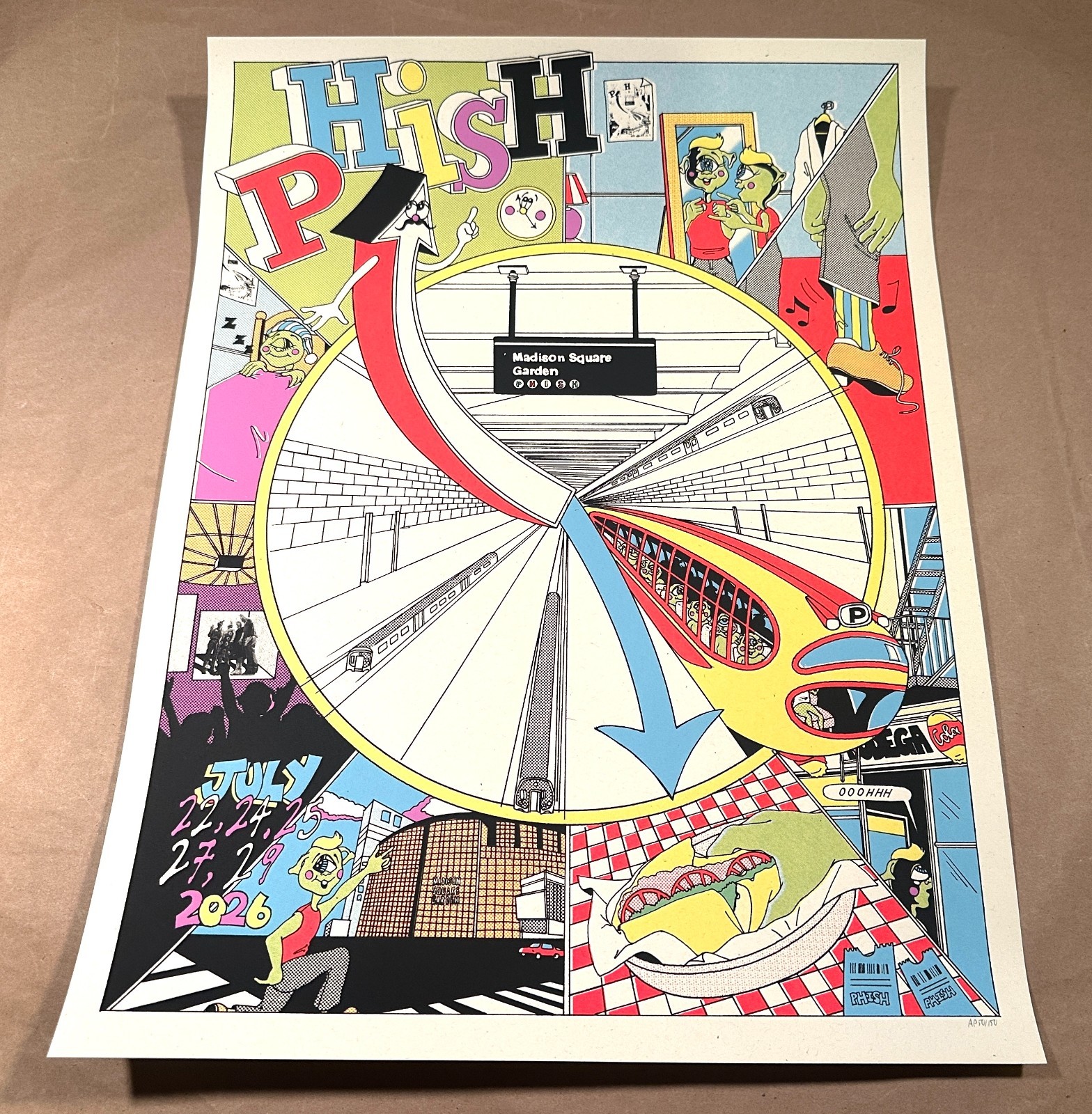 5️⃣ Phish MSG in Five Poster New York City 2026 Stella Murphy The Garden AE /150