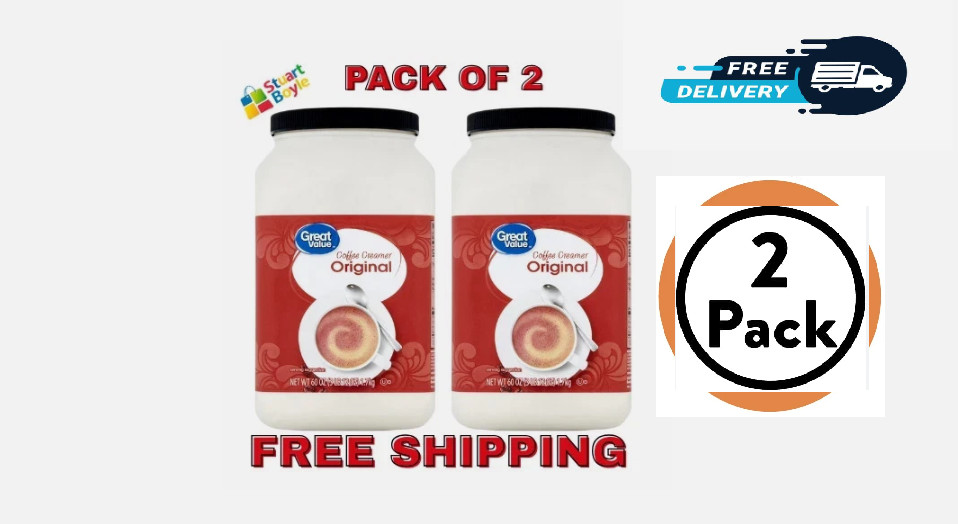 (2 pack ) Great Value Original Value Size Coffee Creamer, 60 oz