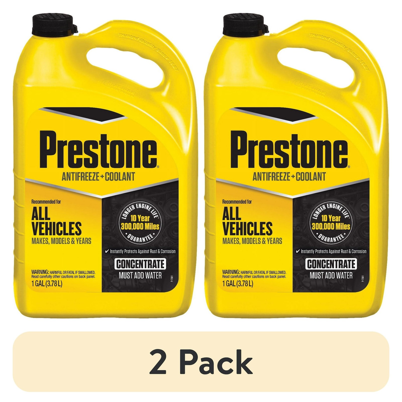 (2 pack) Prestone Universal Antifreeze and Coolant AF2000 Concentrate 1 Gallon (2 pack) Prestone Universal Antifreeze and Coolant AF2000 Concentrate 1 Gallon