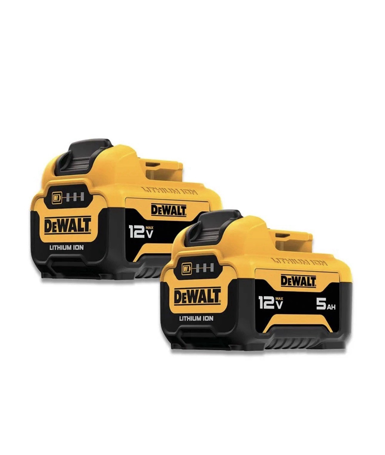 DeWALT DCB126-2 12V MAX 5.0Ah Lithium-Ion Lightweight Compact Batteries DeWALT DCB126-2 12V MAX 5.0Ah Lithium-Ion Lightweight Compact Batteries