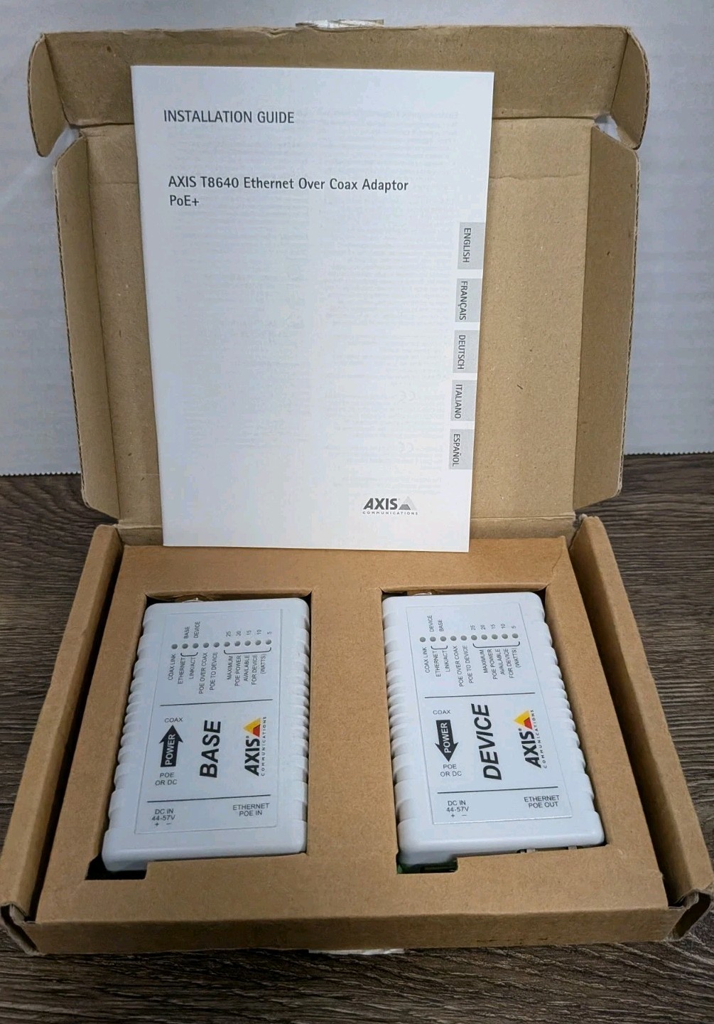 Axis AXIS T8640 Ethernet Over Coax Adapter PoE+ Base/Device Set White - NEW Axis AXIS T8640 Ethernet Over Coax Adapter PoE+ Base/Device Set White - NEW