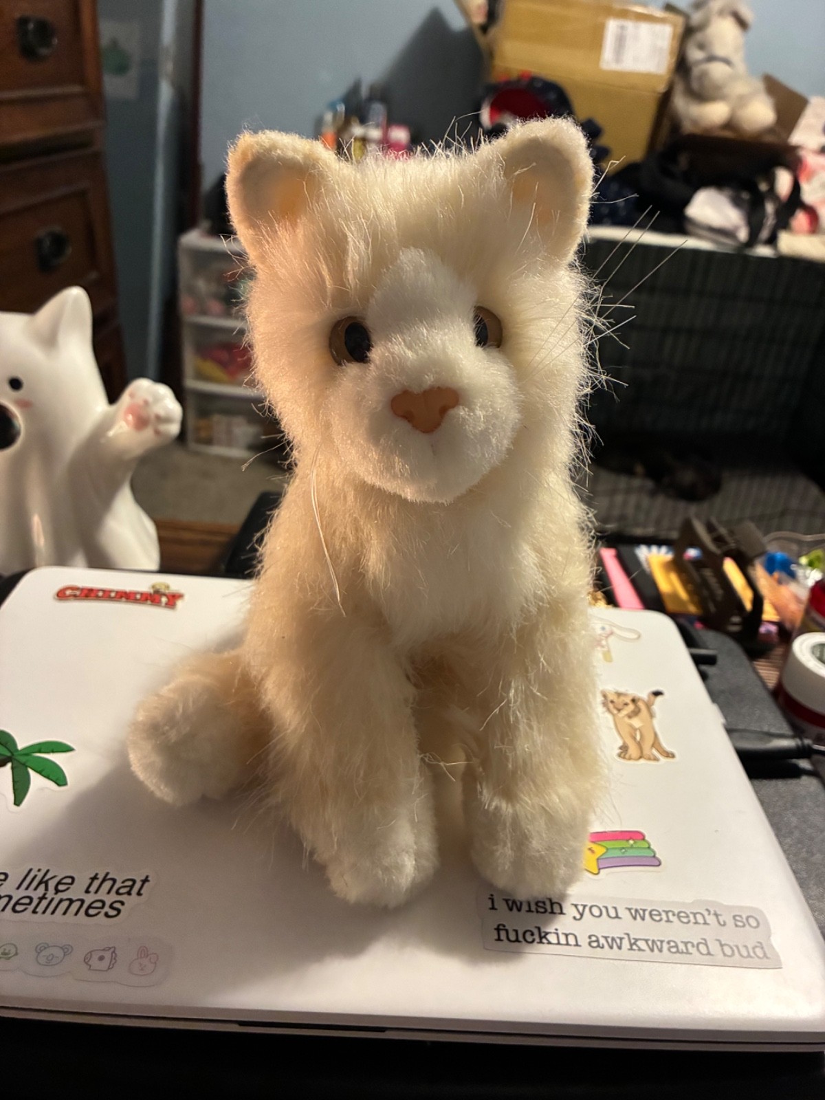 RARE & HTF Douglas Cuddle Toys 12” OJ Cream Cat Plush Stuffed Animal