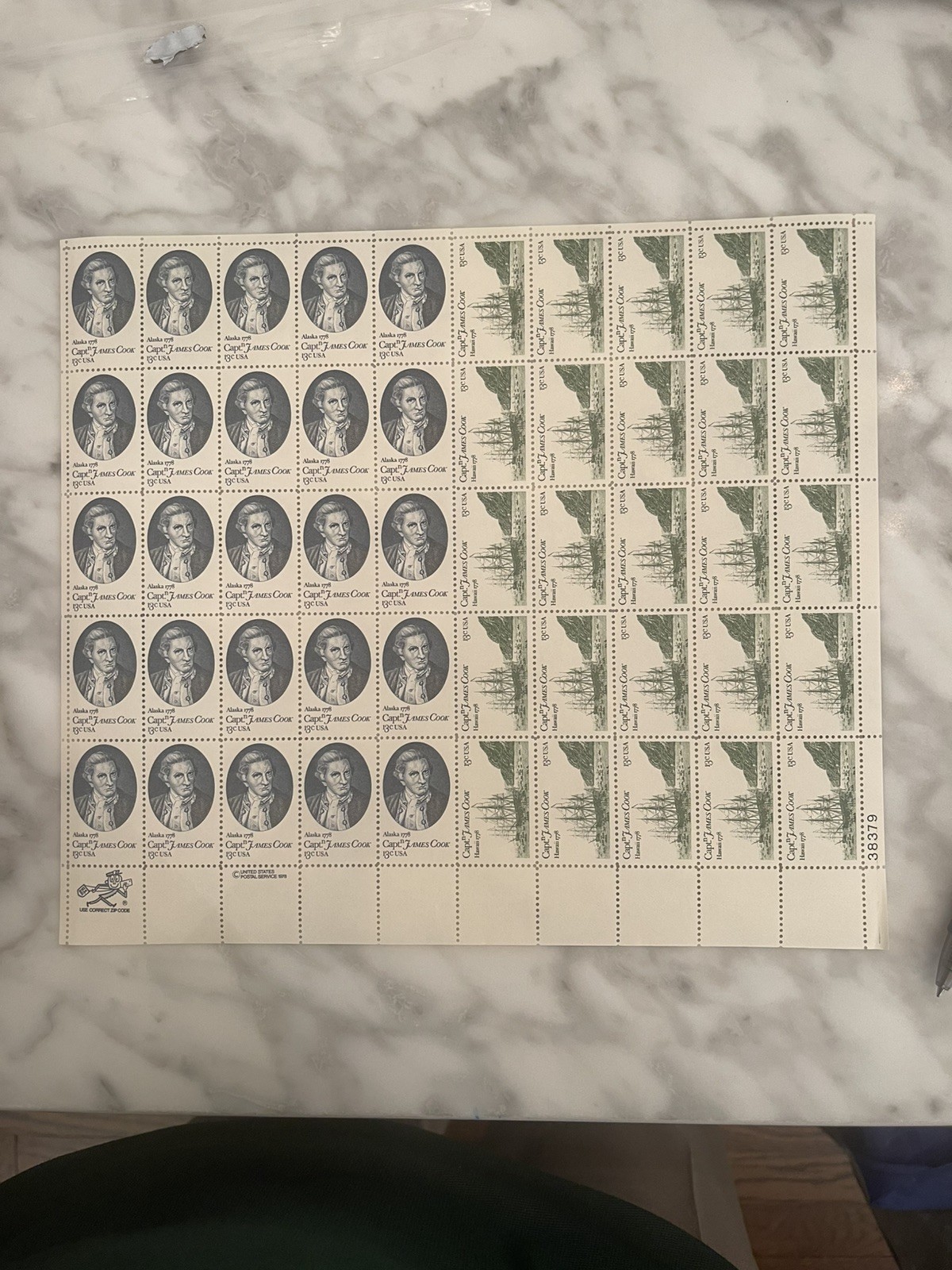 1978 US Scott #1732-1733, 13c Captain James Cook, Sheet of 50 MNH 1978 US Scott #1732-1733, 13c Captain James Cook, Sheet of 50 MNH