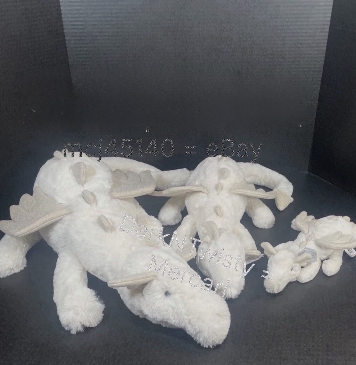 Receipt AVAIL BNWT 1 Jellycat Huge (NOT SET)Snow Dragon VHTF 26” Tail furled