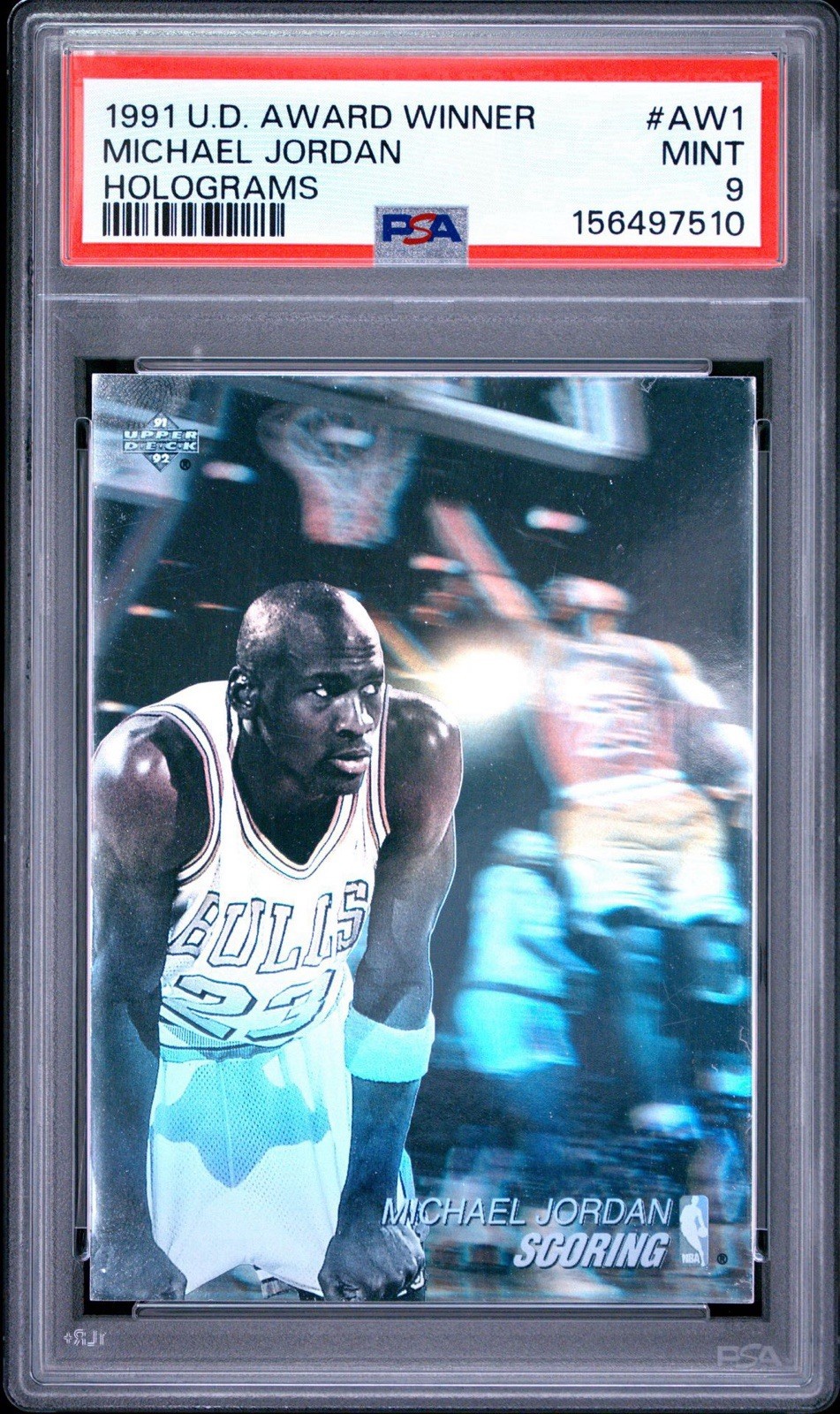 1991 Upper Deck Award Winner Michael Jordan #AW1 Silver Holograms PSA 9 MINT 🔥 1991 Upper Deck Award Winner Michael Jordan #AW1 Silver Holograms PSA 9 MINT 🔥