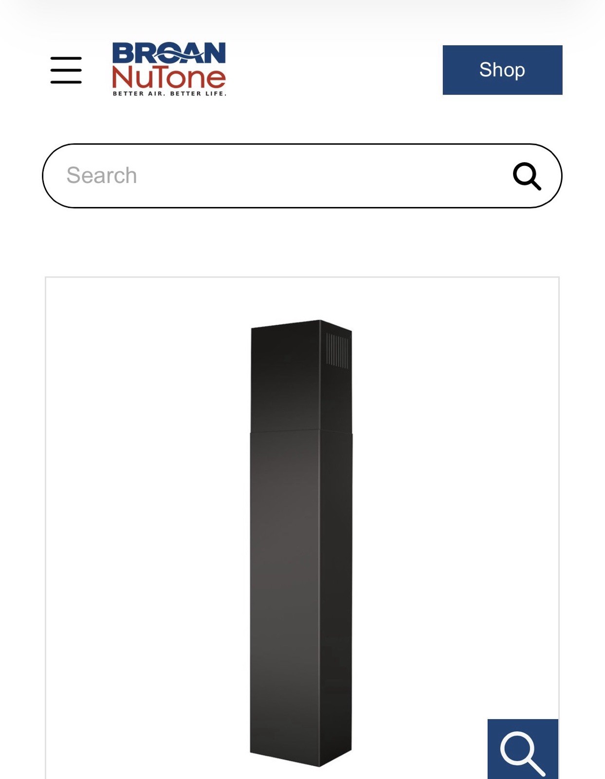 Broan AEEW48BLS Ducted/Ductless Flue Extension for EW48 Chimney Hood: Black SS Broan AEEW48BLS Ducted/Ductless Flue Extension for EW48 Chimney Hood: Black SS