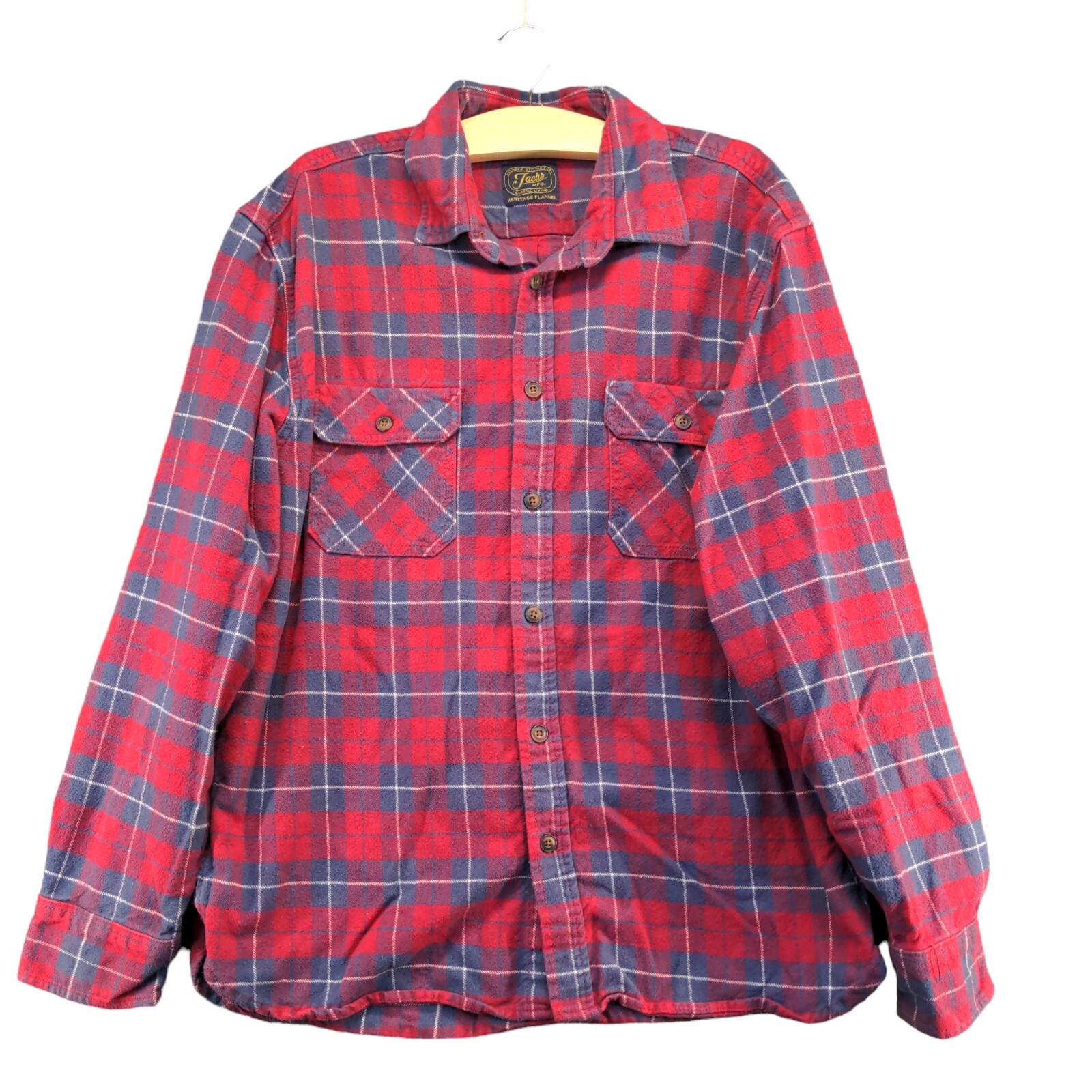 Jachs Mfg. Men\'s Button-Up Flannel Shirt Multi XL Long Sleeve Check Pockets