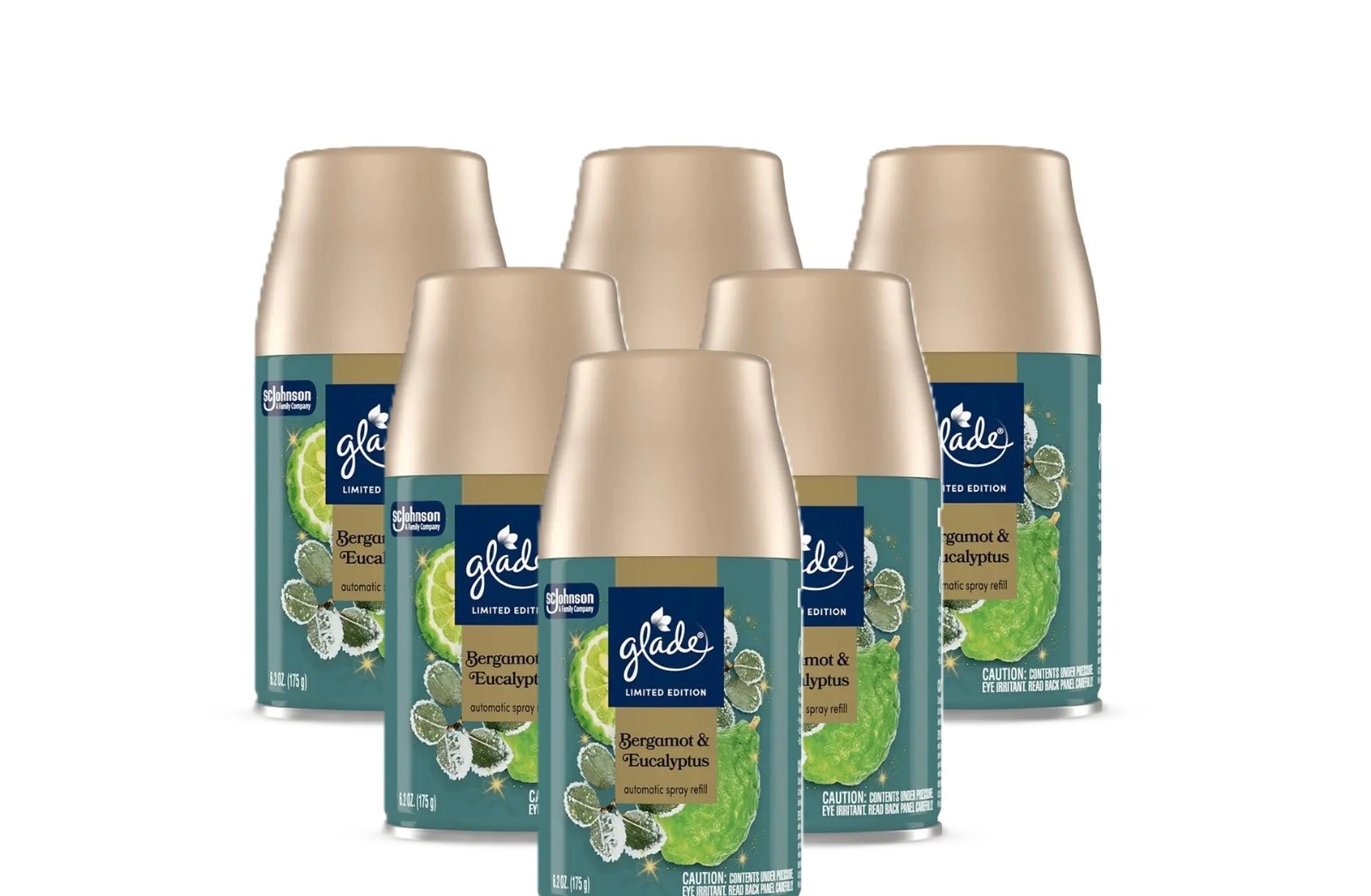 NEW Glade Automatic Spray Refill Bergamot & Eucalyptus - 6 PACK