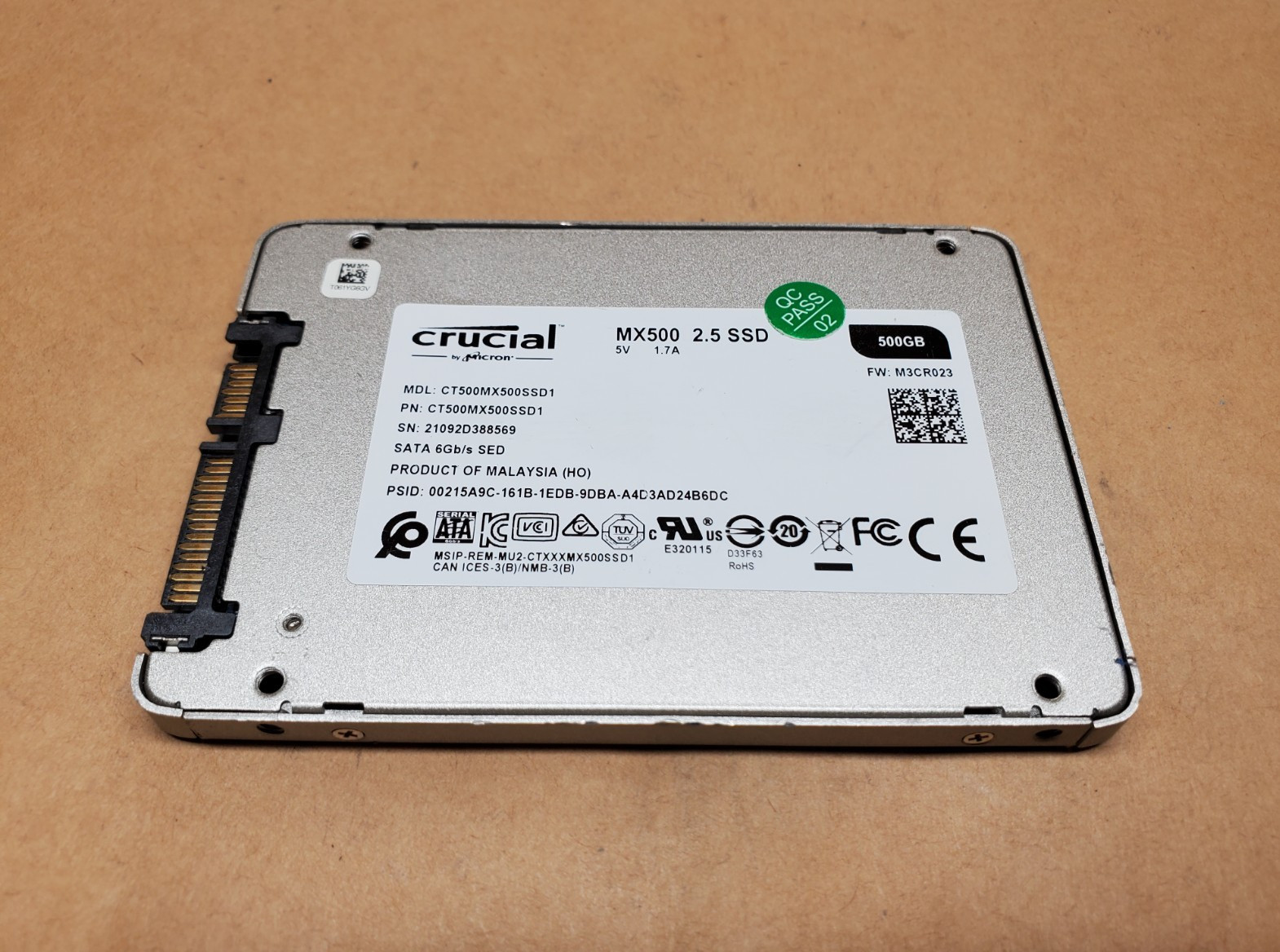500GB Micron Crucial MX500 CT500MX500SSD1 SATA 2.5\